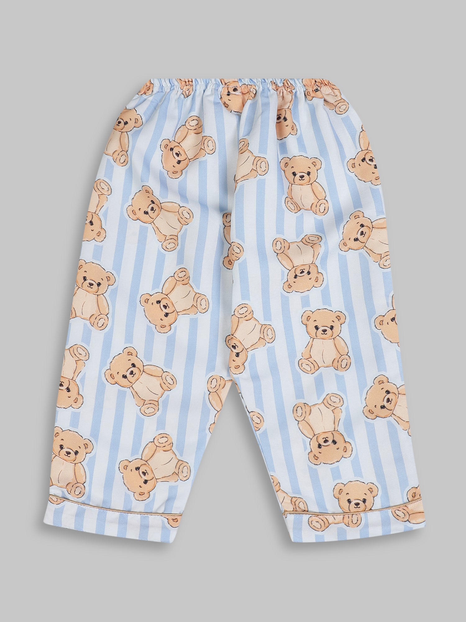 Hugs and Strips Kids Pj Set - Cotton Rayon Pj Set with Notched Collar