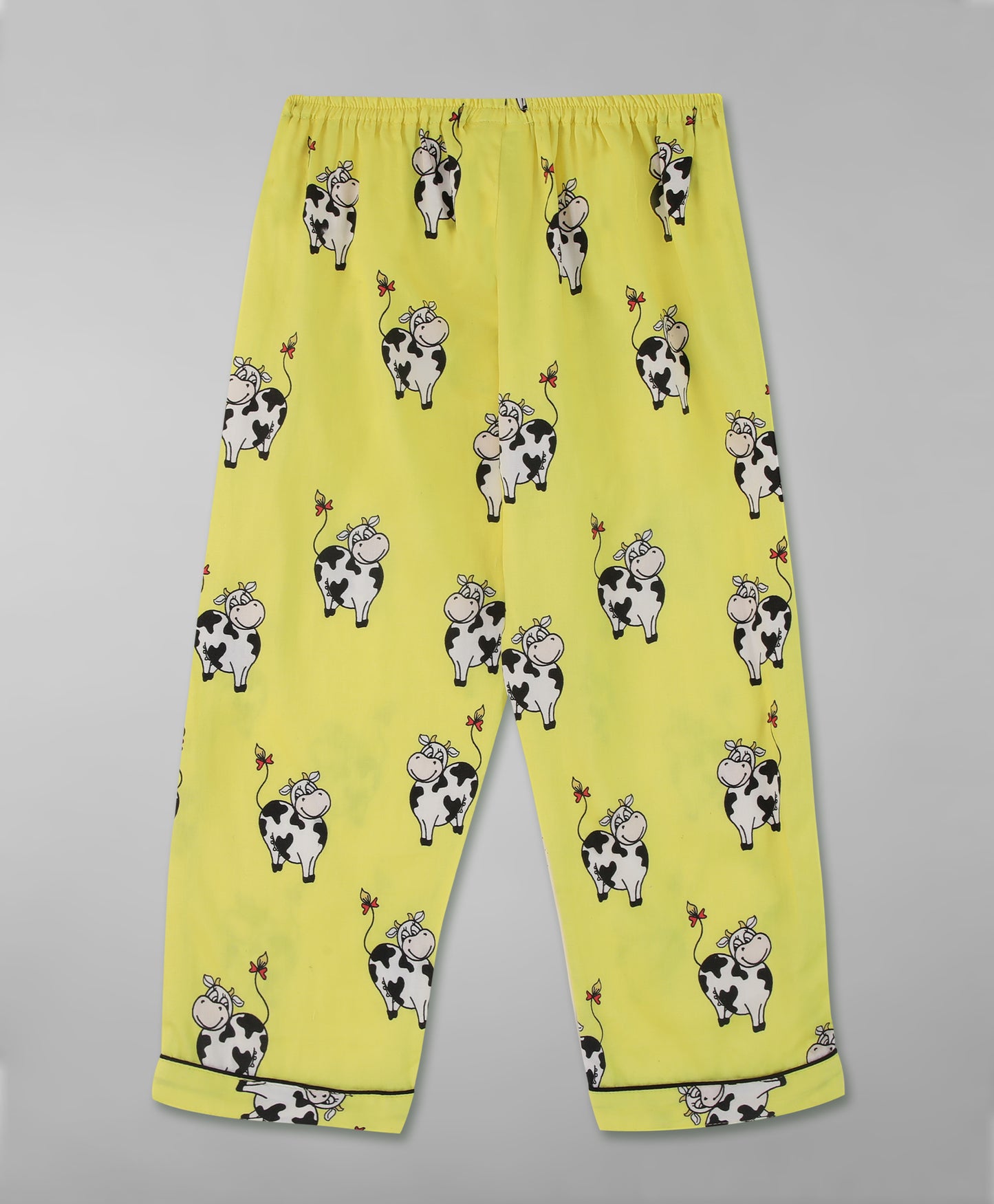 Cute Cows Kids Button Down Pj Set - Pure Cotton Pj Set with Notched Collar