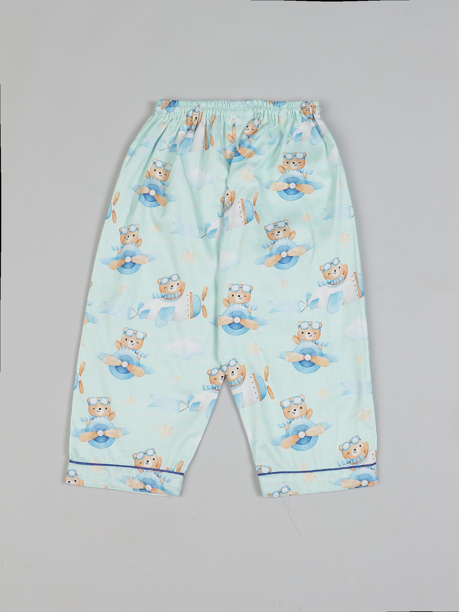 Fly High kids Button Down Pj Set - Pure Cotton Pj Set with Notched Collar