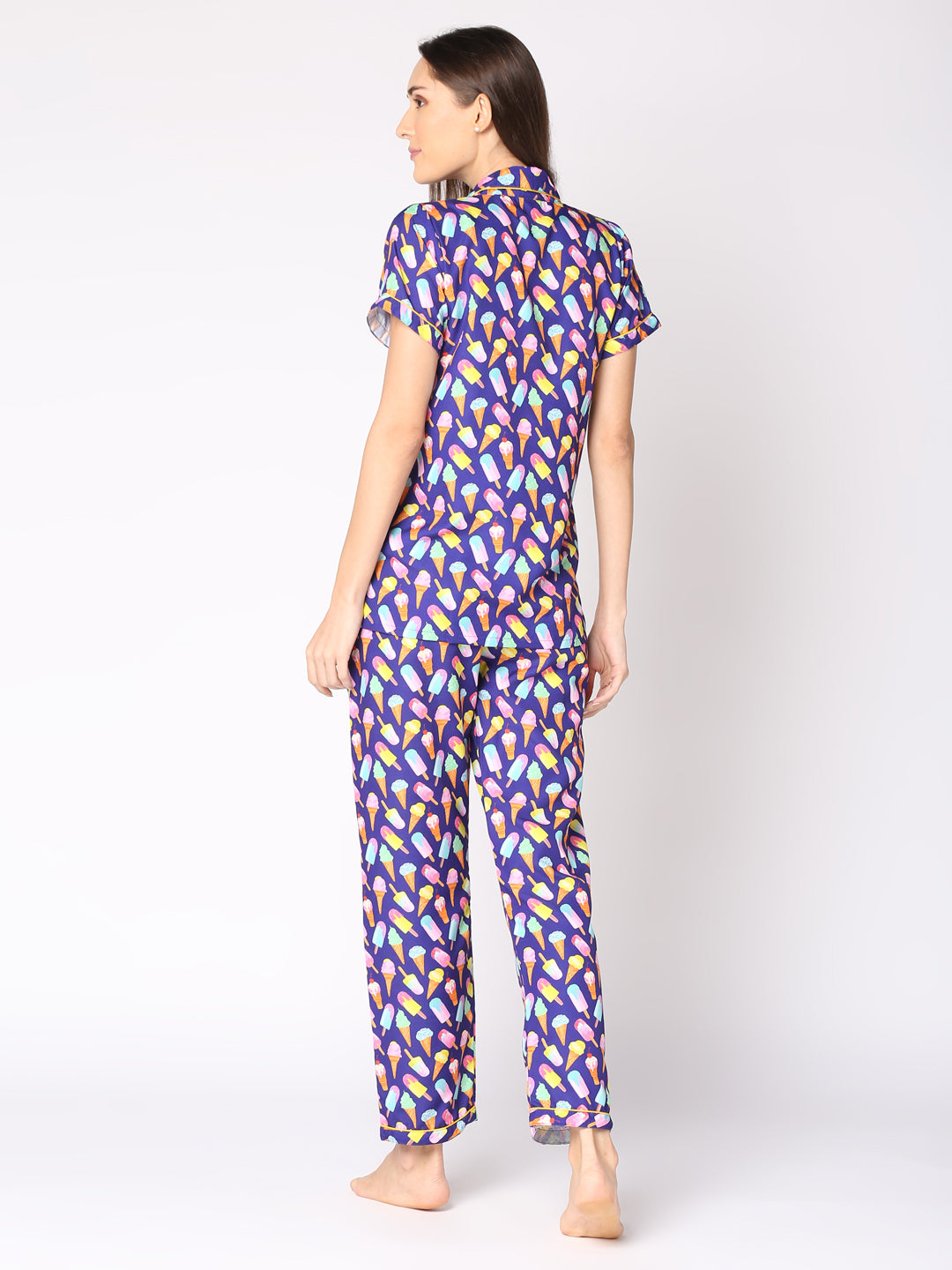 Popsicles Button Down Pj Set - Cotton Rayon Pj Set with Notched Collar