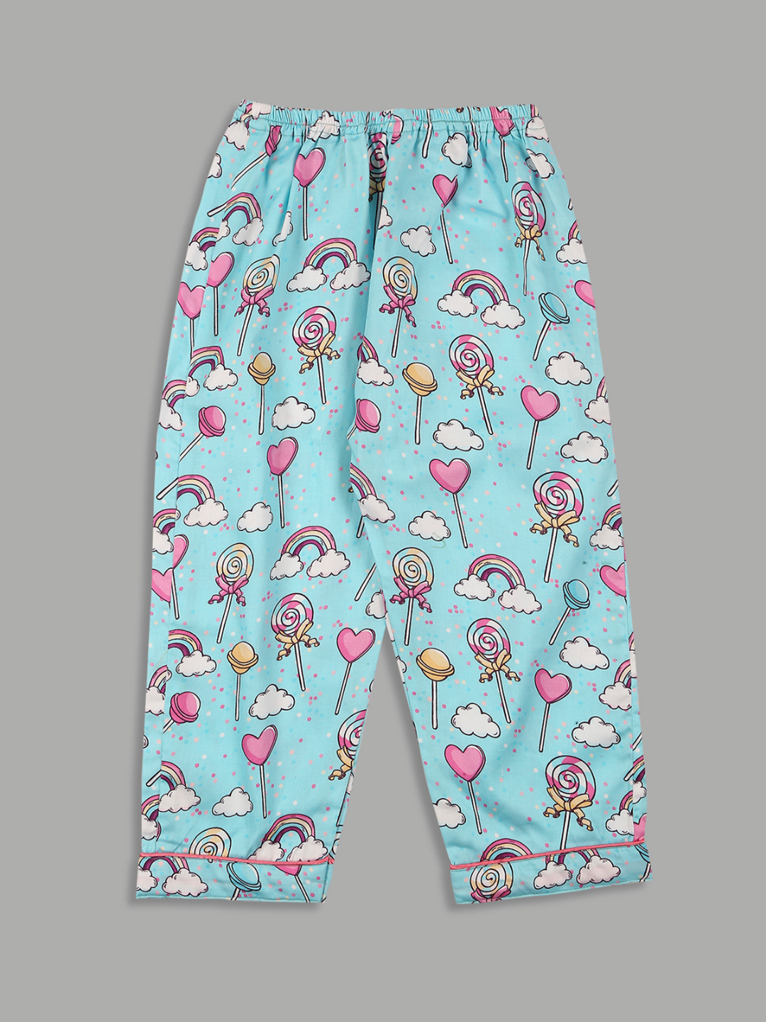 Candyland Kids Button Down Pj Set - Pure Cotton Pj Set with Notched Collar
