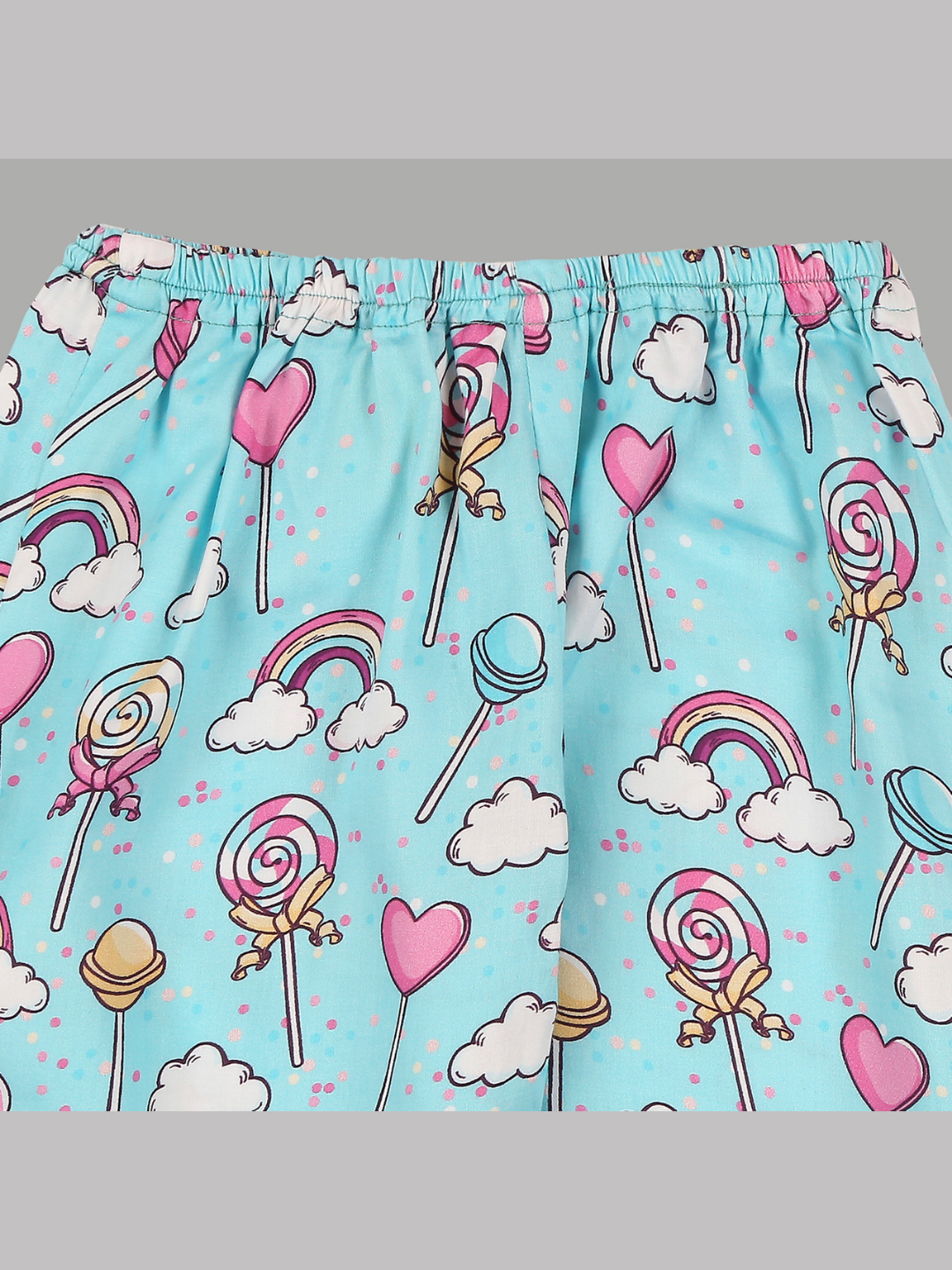 Candyland Kids Button Down Pj Set - Pure Cotton Pj Set with Notched Collar