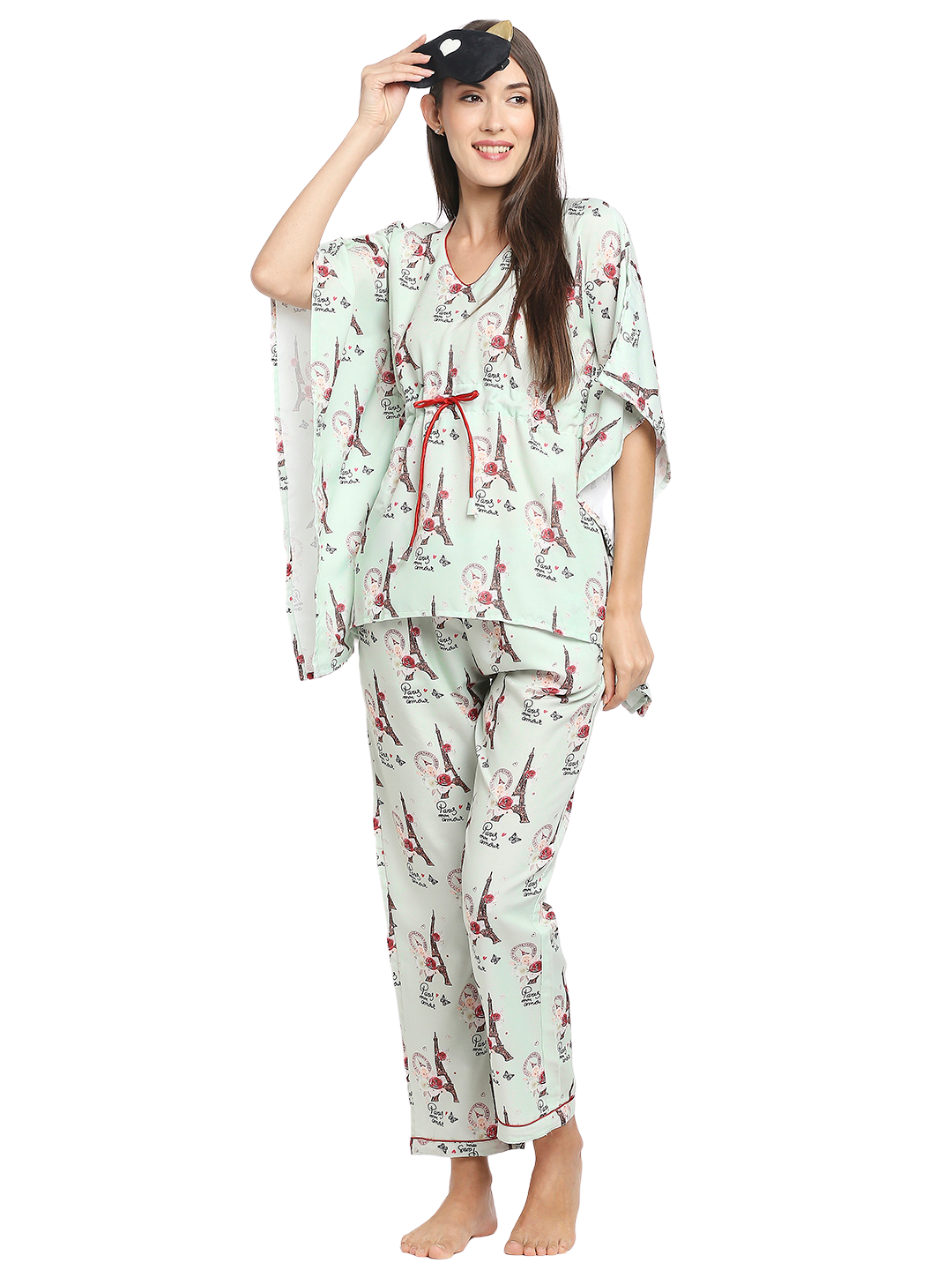 Love In Paris Kaftan Pj Set - Cotton Rayon Pj Set in Kaftan Style