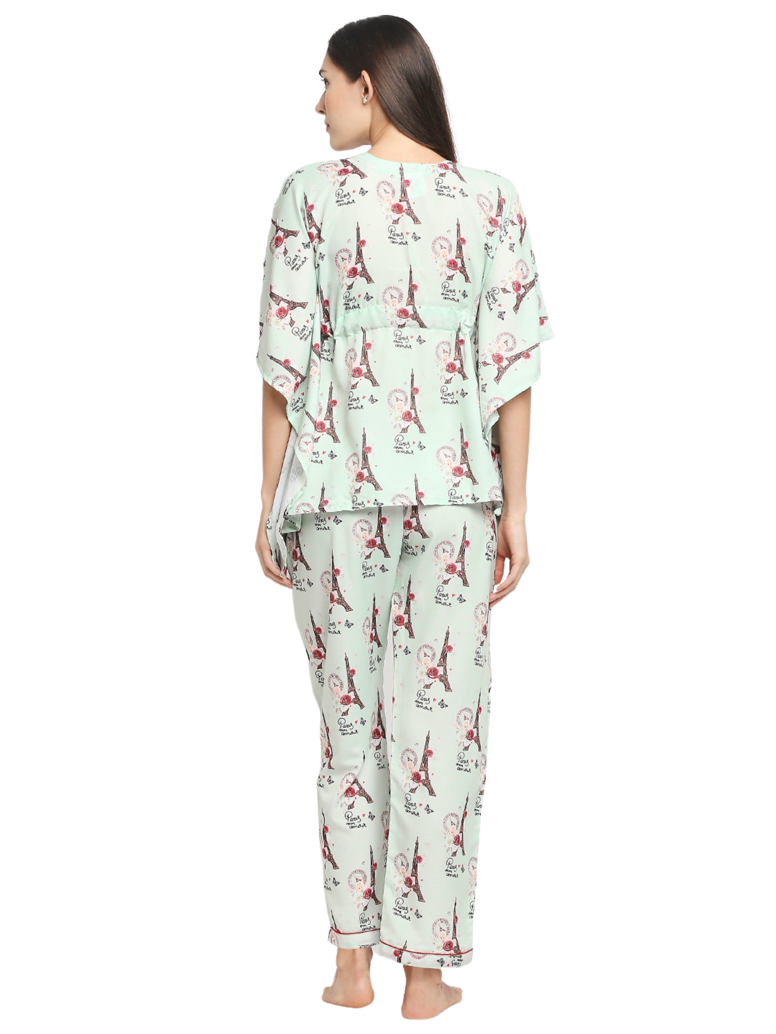 Love In Paris Kaftan Pj Set - Cotton Rayon Pj Set in Kaftan Style
