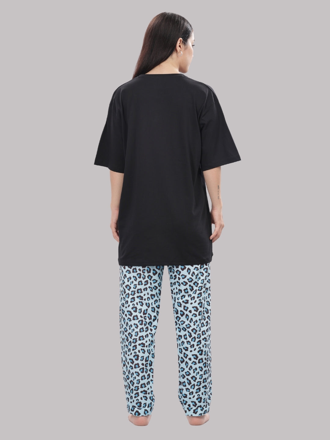 Purrfect Dreams T-shirt Pj Set - Oversized Tshirt with Pj Combo