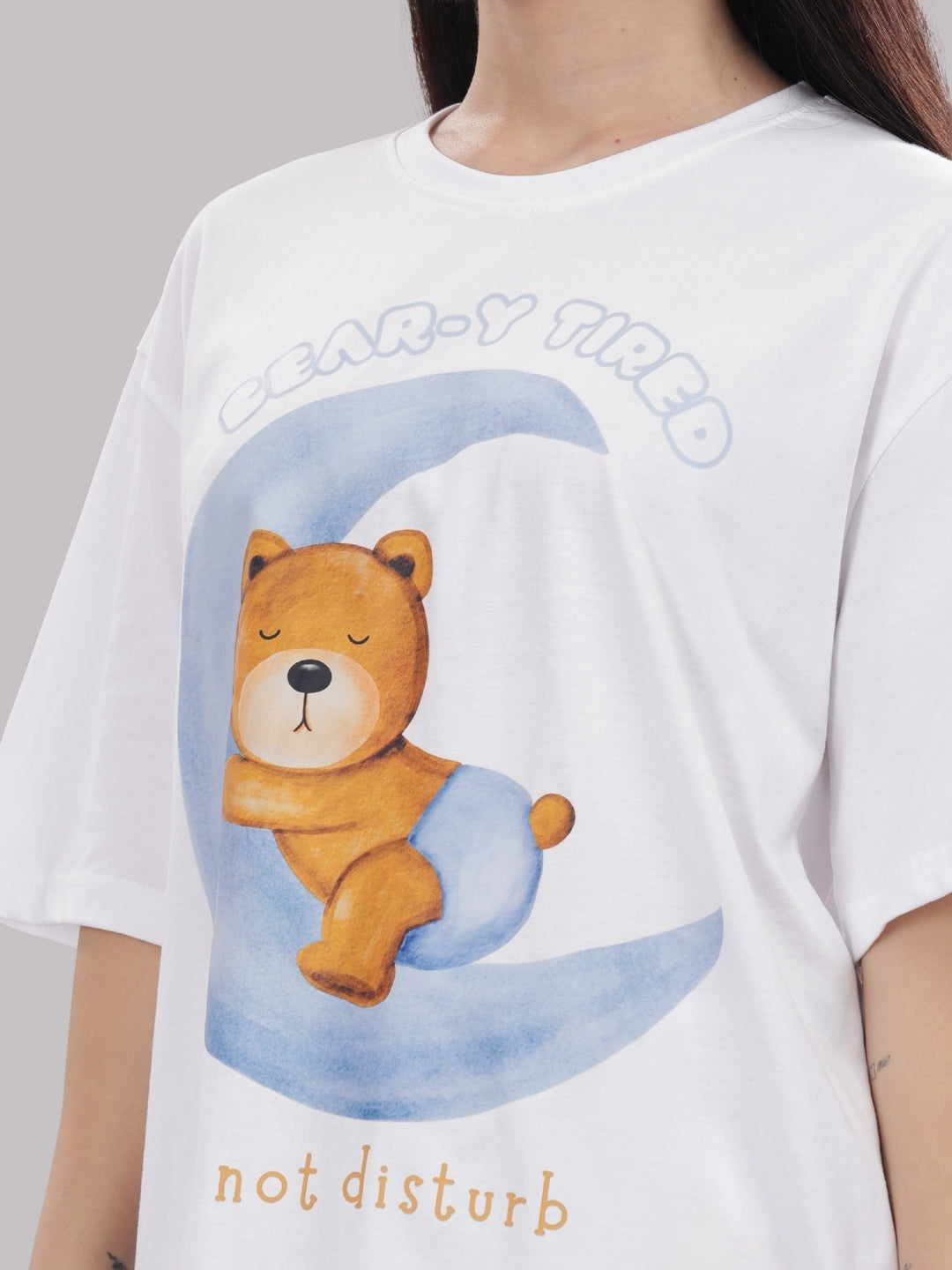 Hugs & Stripes T-shirt Pj Set - Oversized Tshirt with Pj Combo