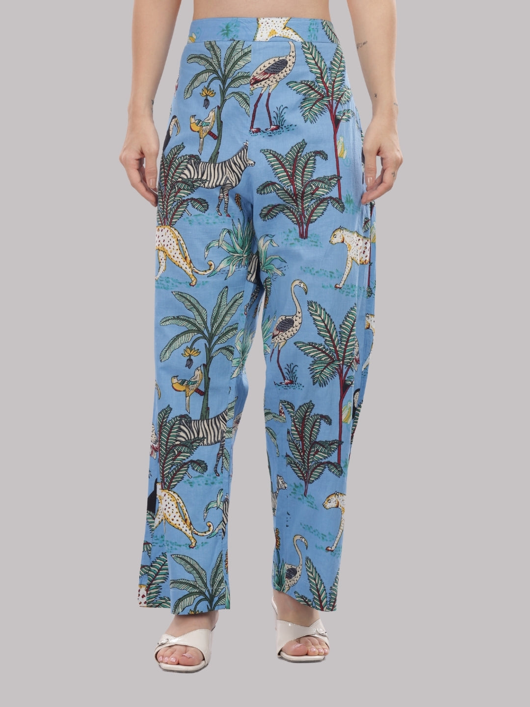 Blue Safari Co-ord Set- 3 Piece Co-ord Set in Pure Cotton