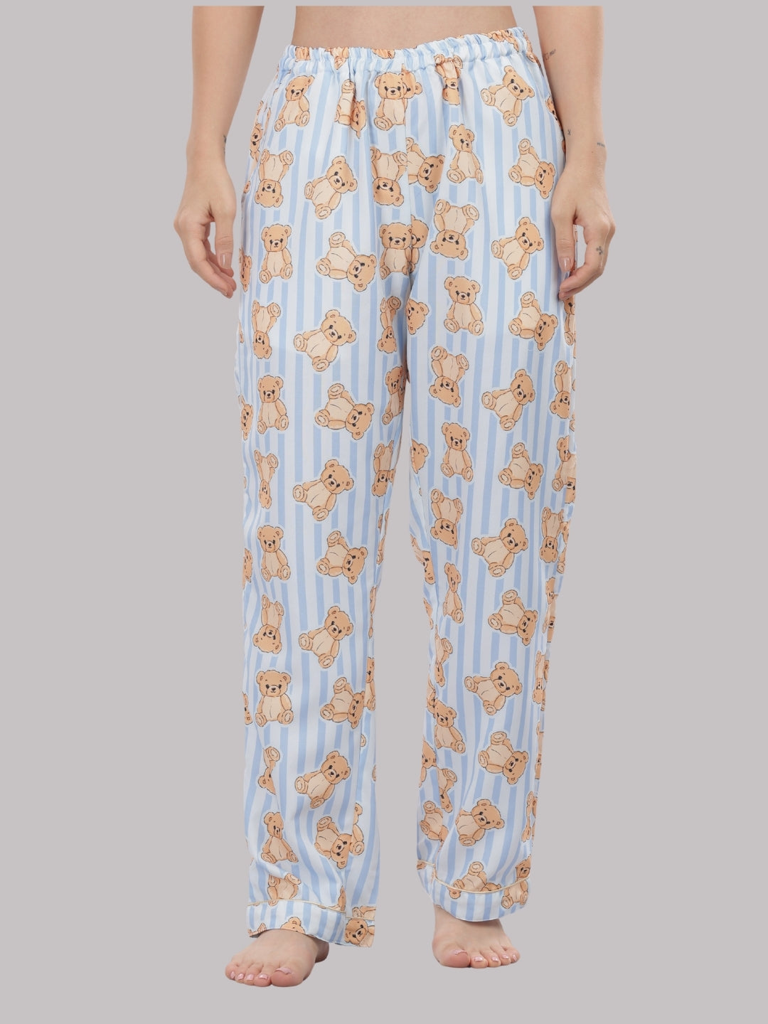 Hugs & Stripes T-shirt Pj Set - Oversized Tshirt with Pj Combo