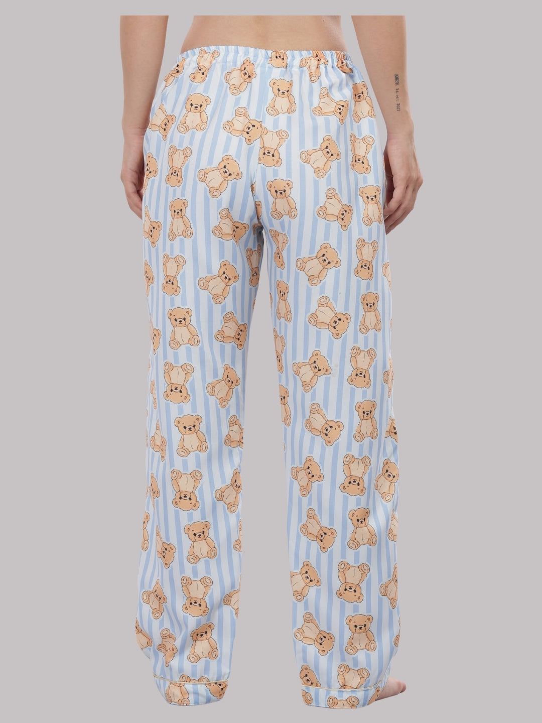 Hugs & Stripes T-shirt Pj Set - Oversized Tshirt with Pj Combo