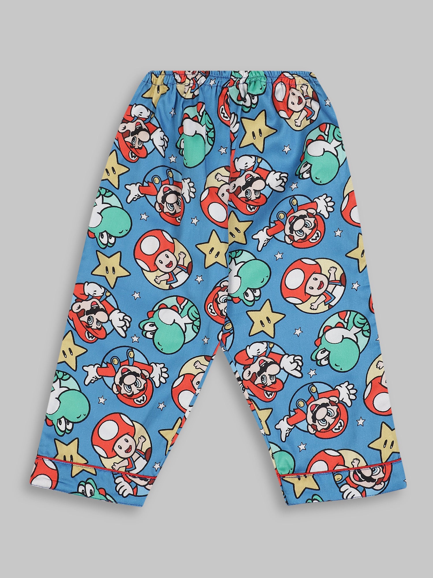 Super Mario Kids Button Down Pj Set - Pure Cotton Pj Set with Notched Collar