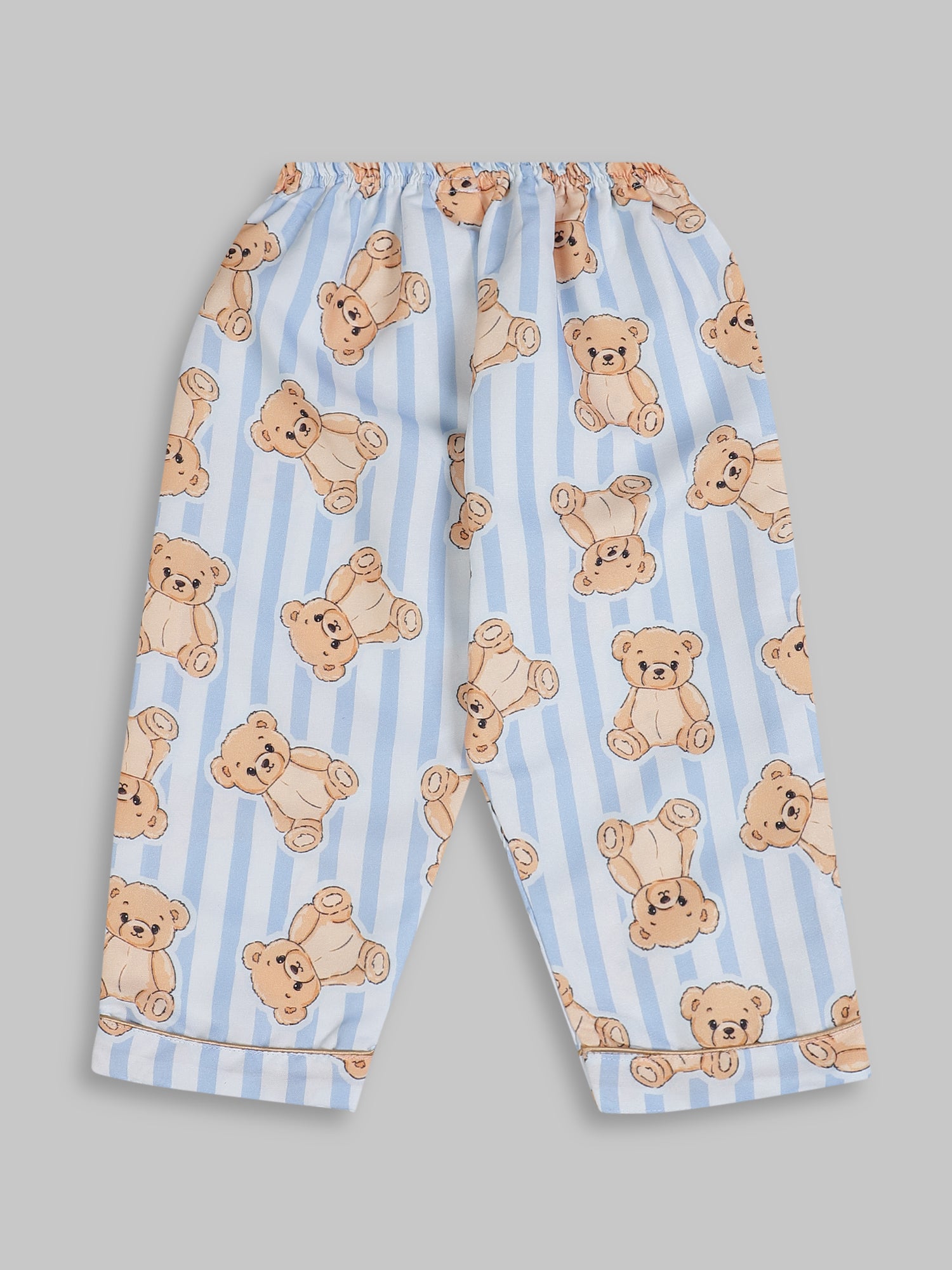Hugs and Strips Kids Pj Set - Cotton Rayon Pj Set with Notched Collar