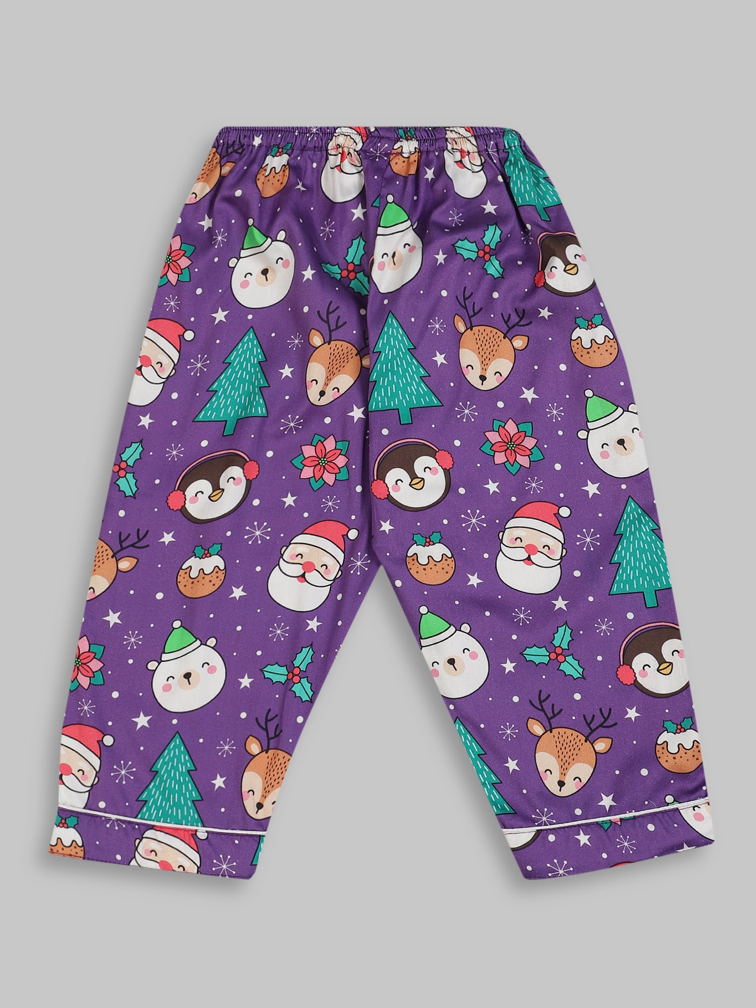 Let it Snow Kids Button Down Pj Set - Pure Cotton Pj Set with Notched Collar