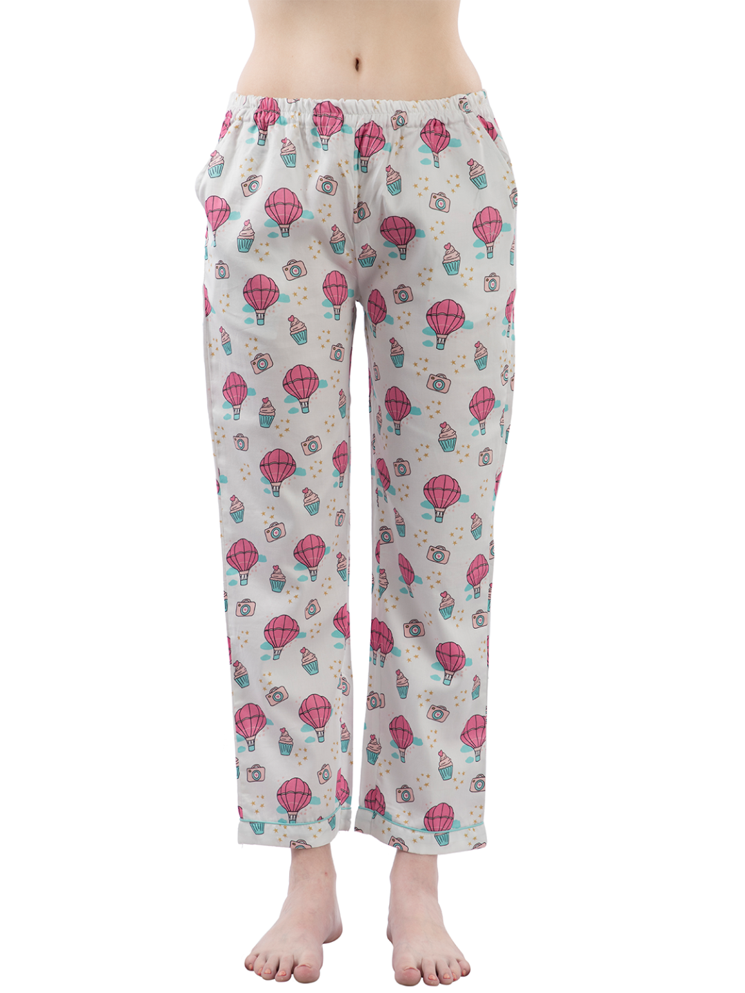 Parachutes & Camera Button Down Pj Set - Pure Cotton Pj Set with Notched Collar
