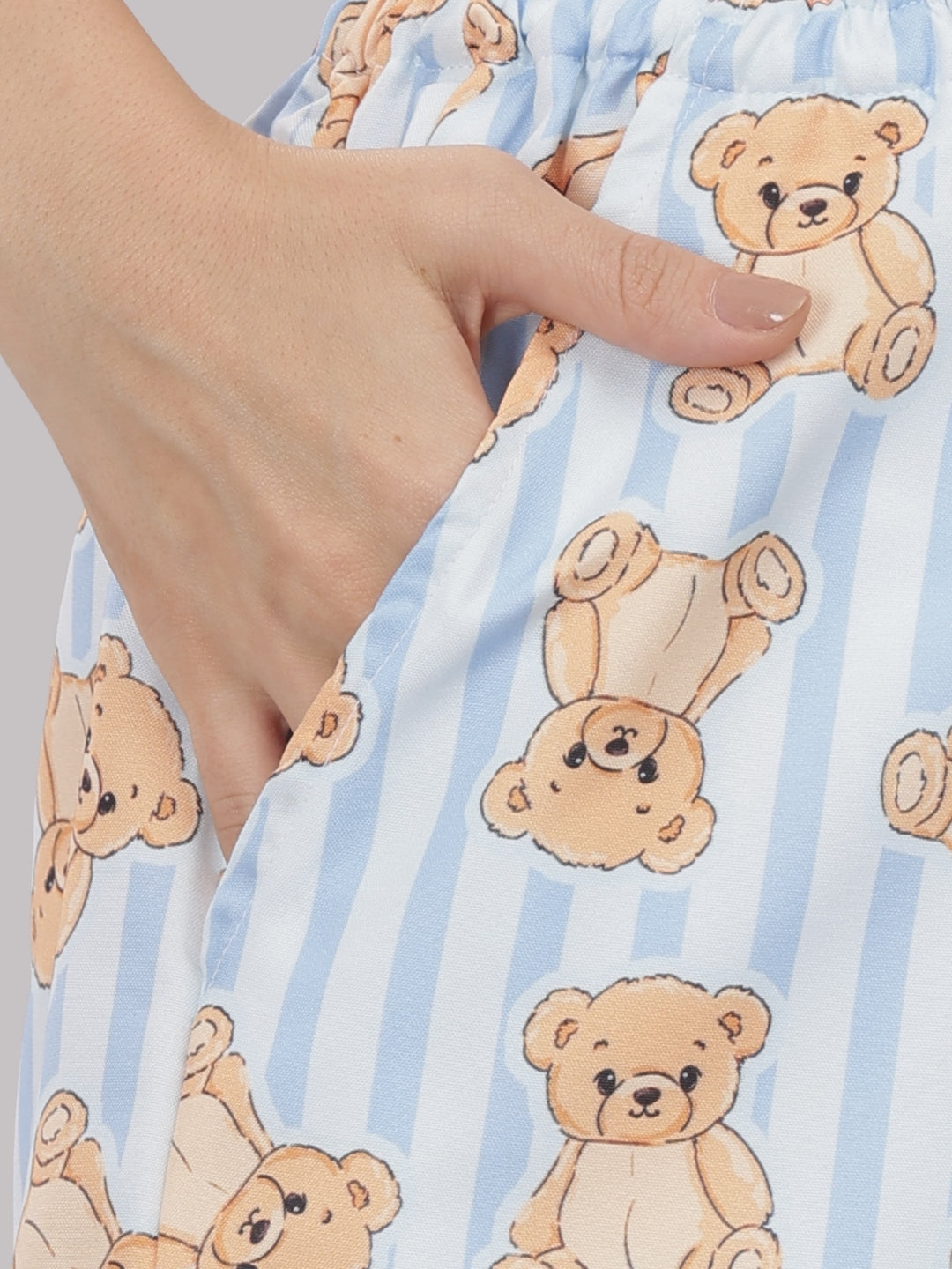 Hugs & Stripes T-shirt Pj Set - Oversized Tshirt with Pj Combo