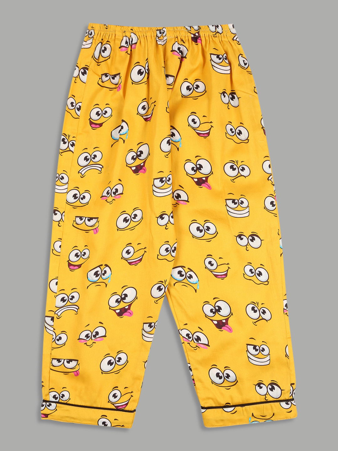 Smiley Kids Button Down Pj Set - Pure Cotton Pj Set with Notched Collar