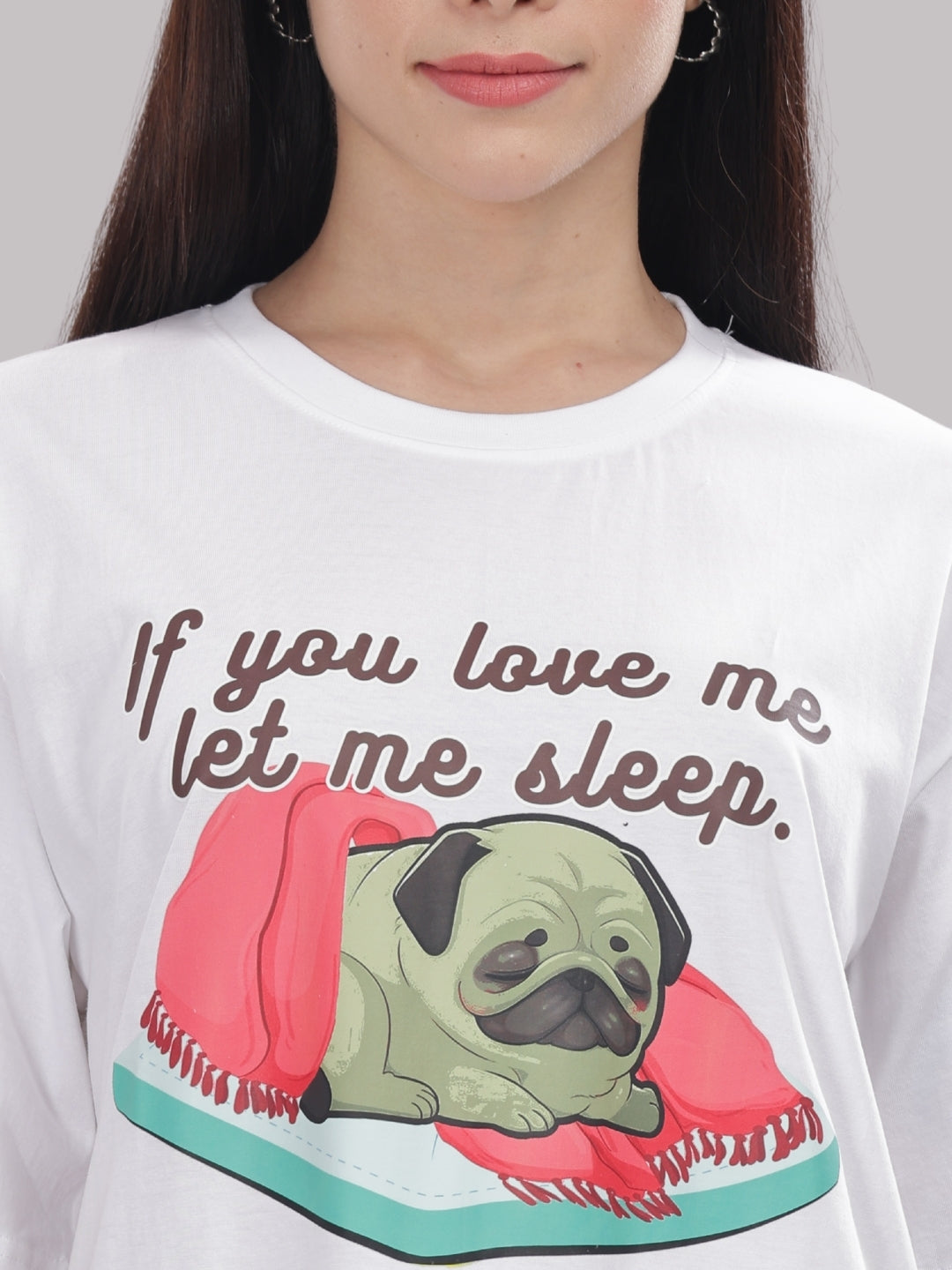 Snuggle Pug T-shirt Pj Set - Oversized Tshirt with Pj Combo