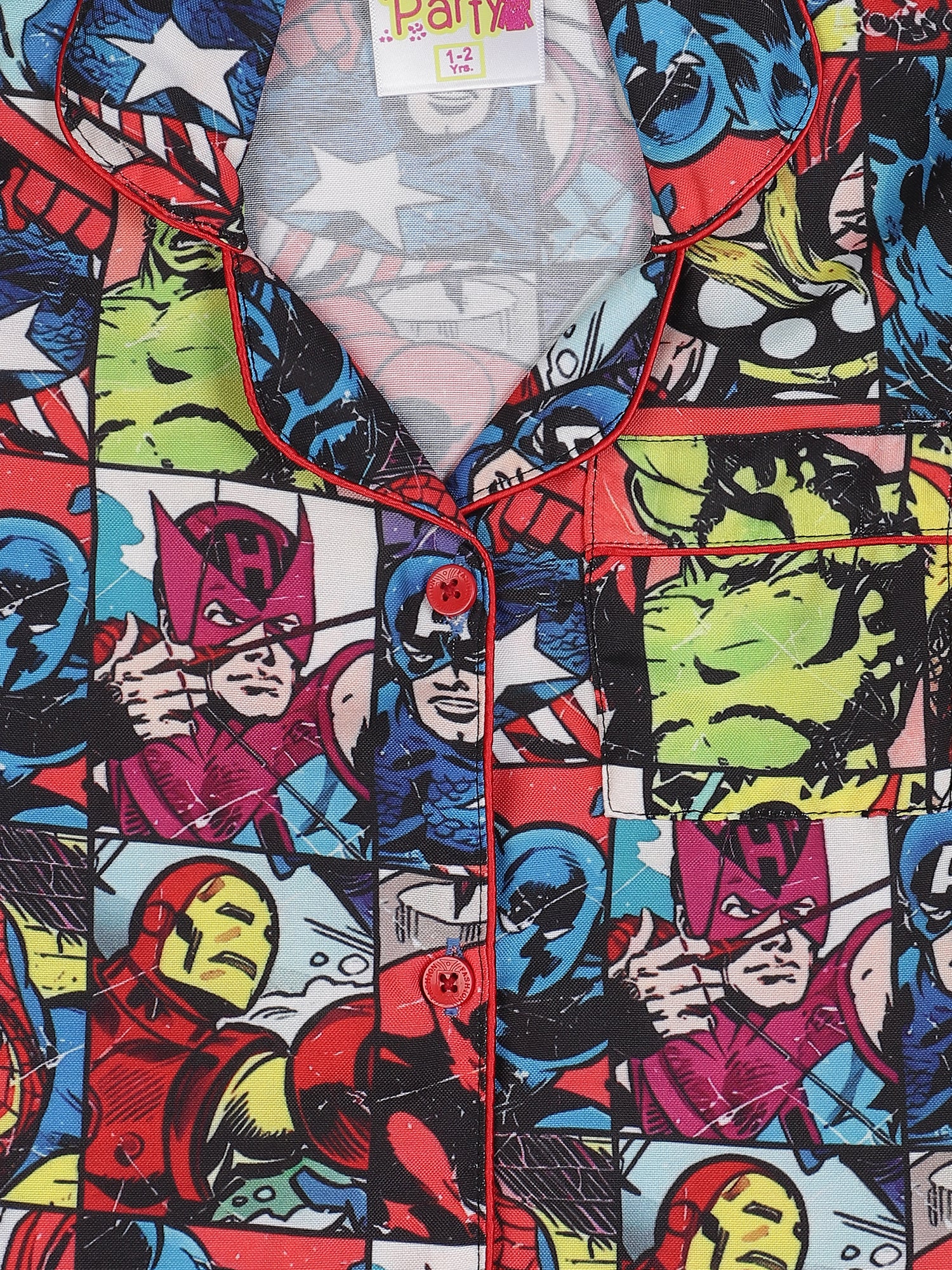 Marvel Kids Pj Set - Cotton Rayon Pj Set with Notched Collar