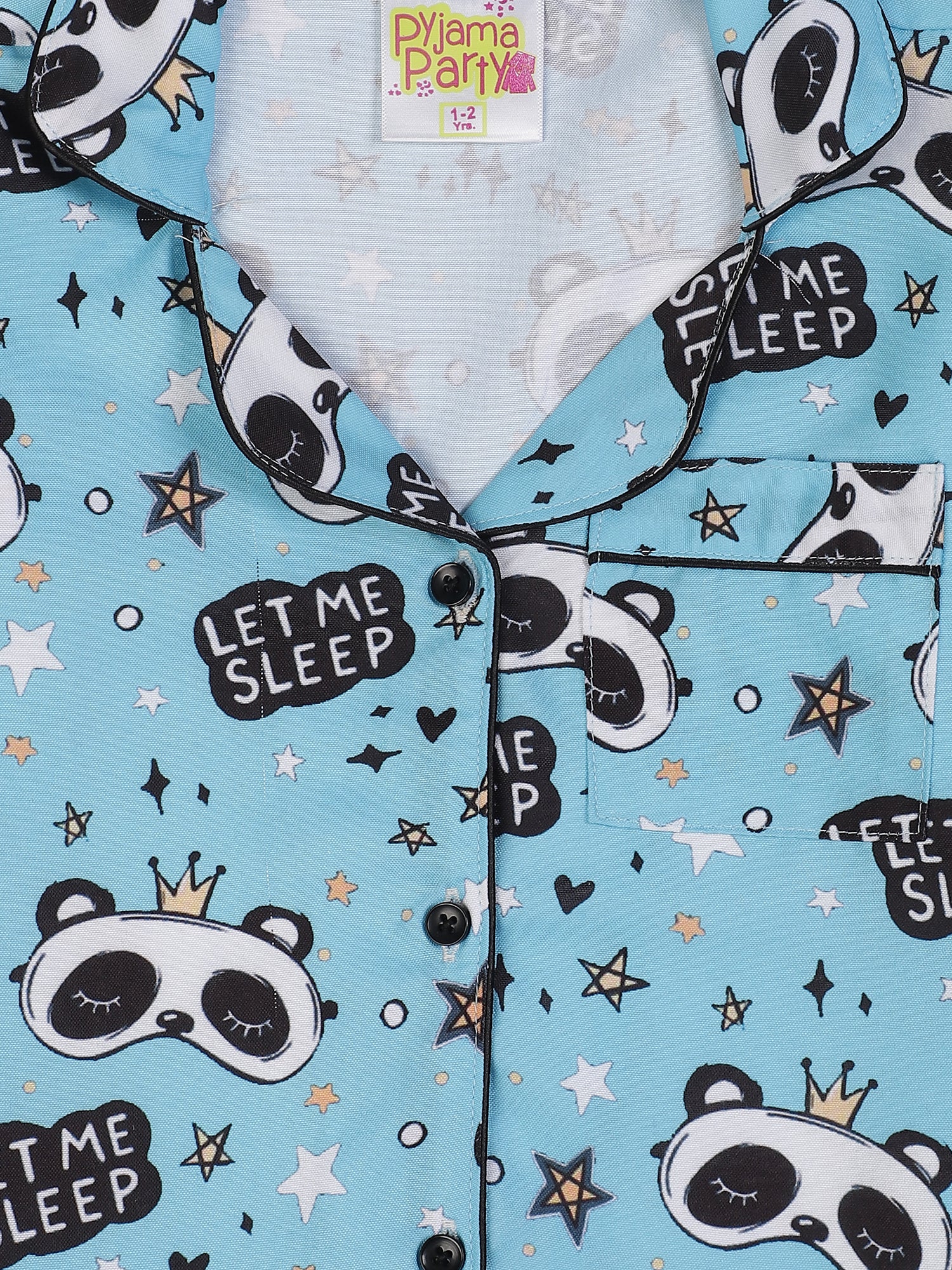 Let me sleep Kids Pj Set - Cotton Rayon Pj Set with Notched Collar