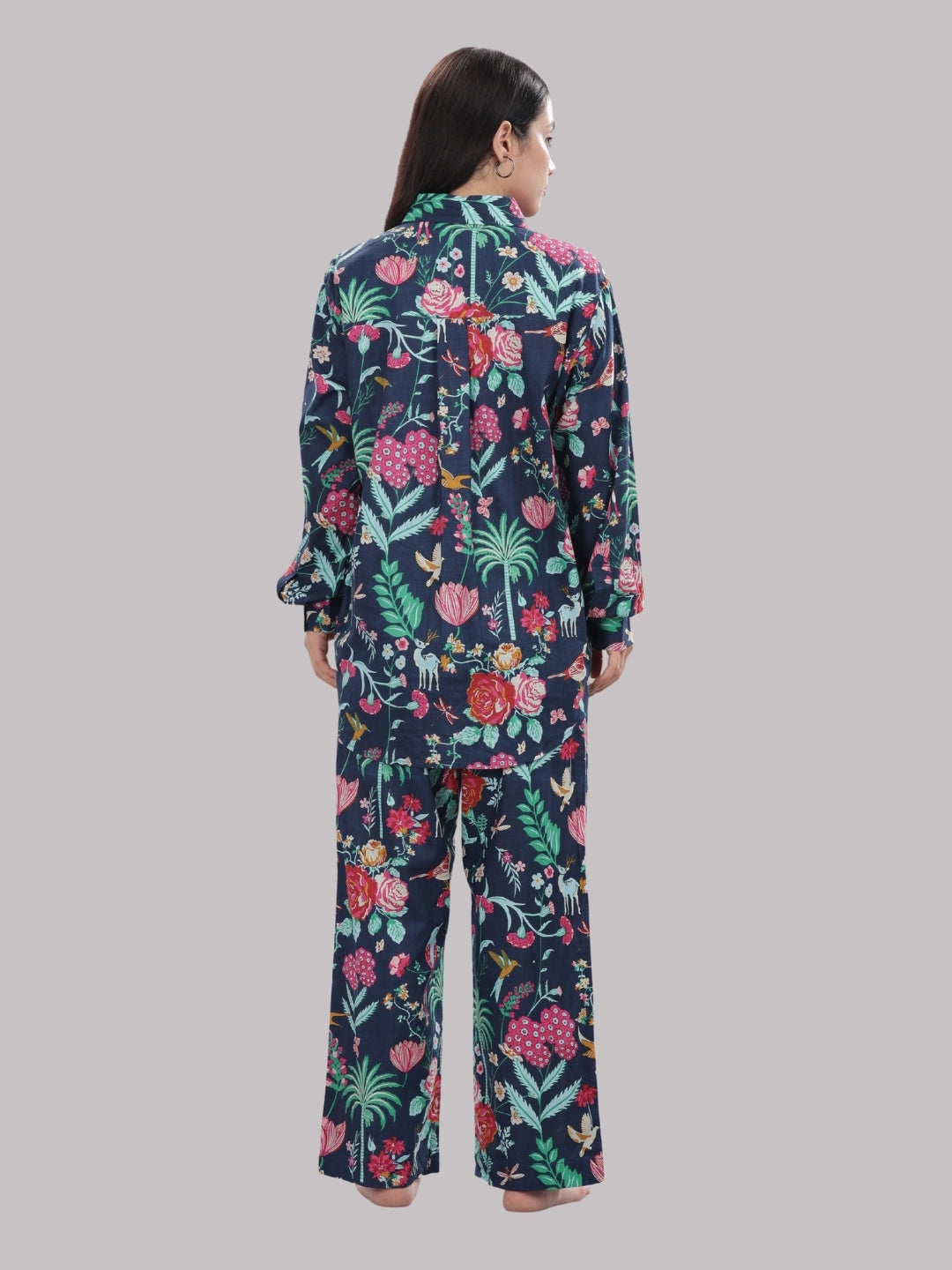 Twilight Bloom Co-ord Set- 3 Piece Co-ord Set in Pure Cotton