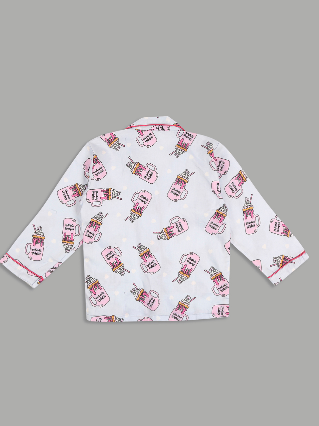 Shakey Wakey Kids Button Down Pj Set - Pure Cotton Pj Set with Notched Collar