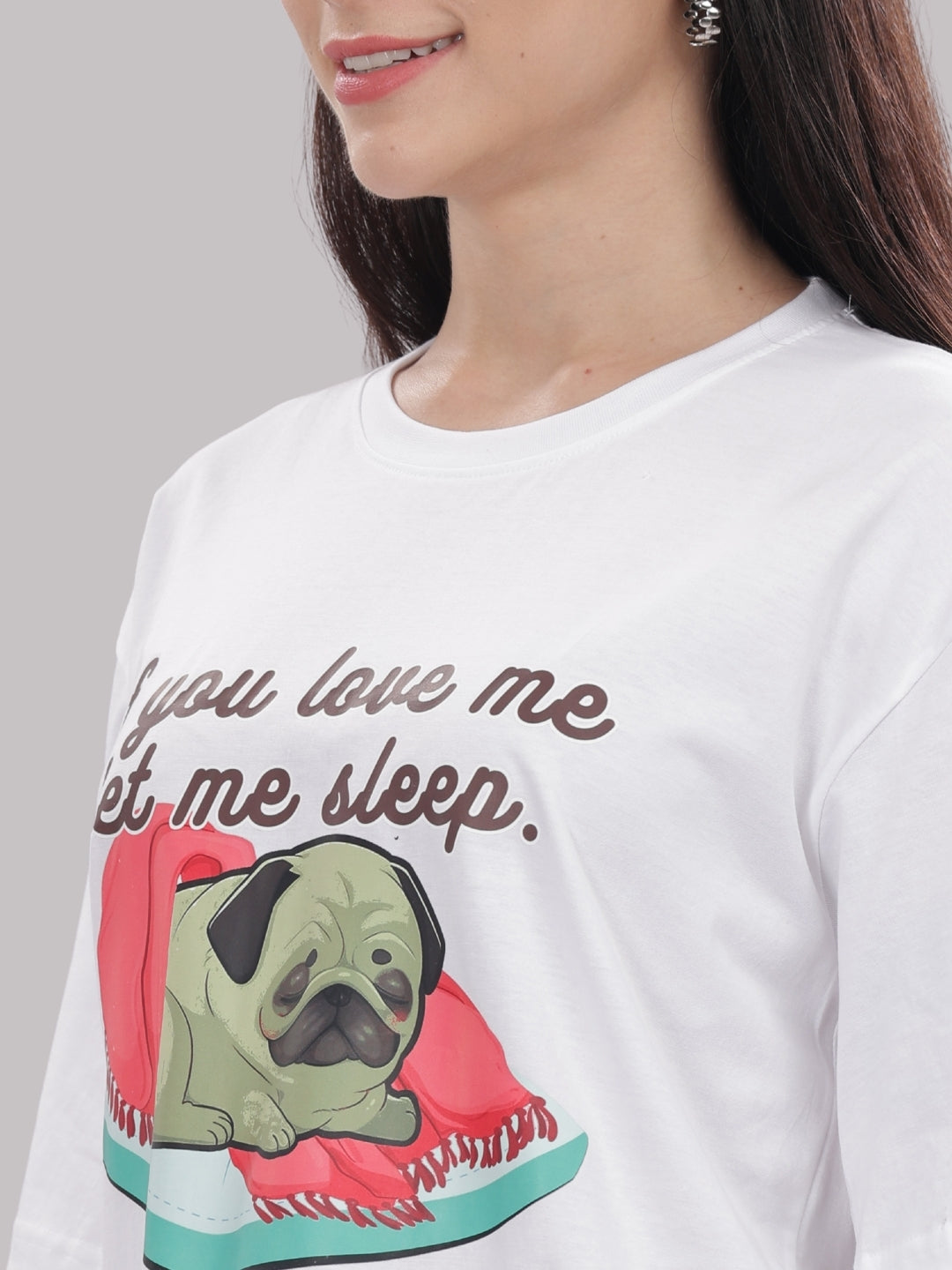 Snuggle Pug T-shirt Pj Set - Oversized Tshirt with Pj Combo