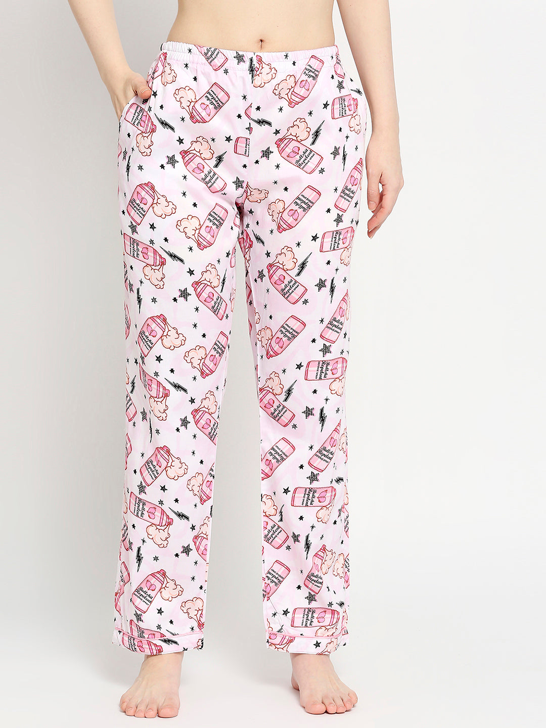 Spray Away Button Down Pj Set - Pure Cotton Pj Set with Notched Collar