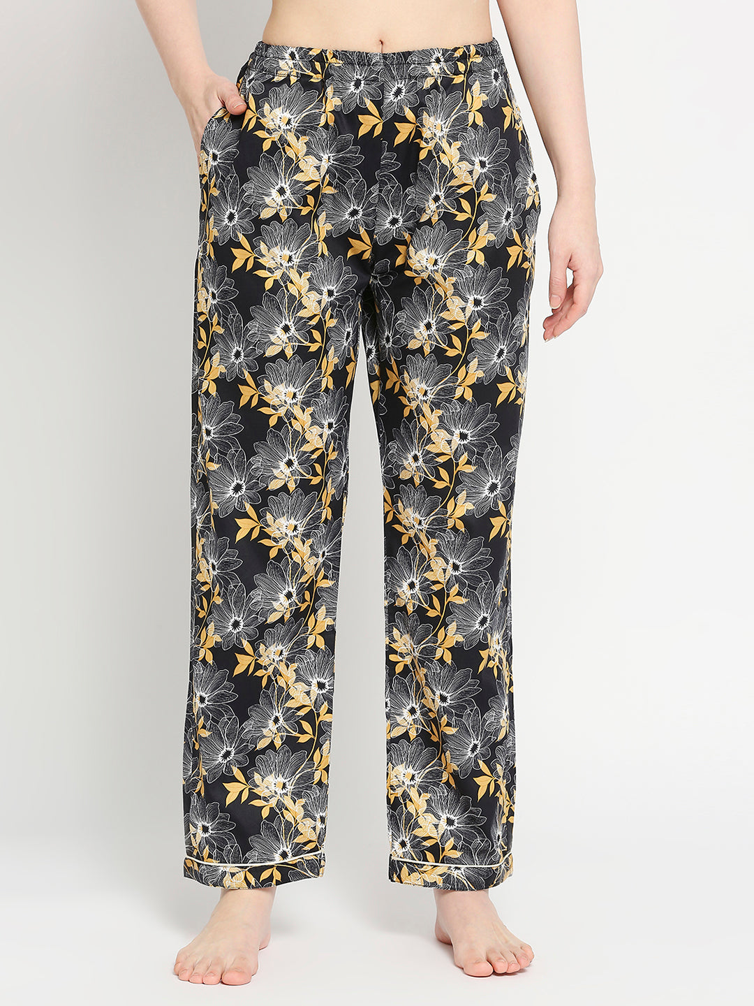Black Beauty Button Down Pj Set - Pure Cotton Pj Set with Notched Collar