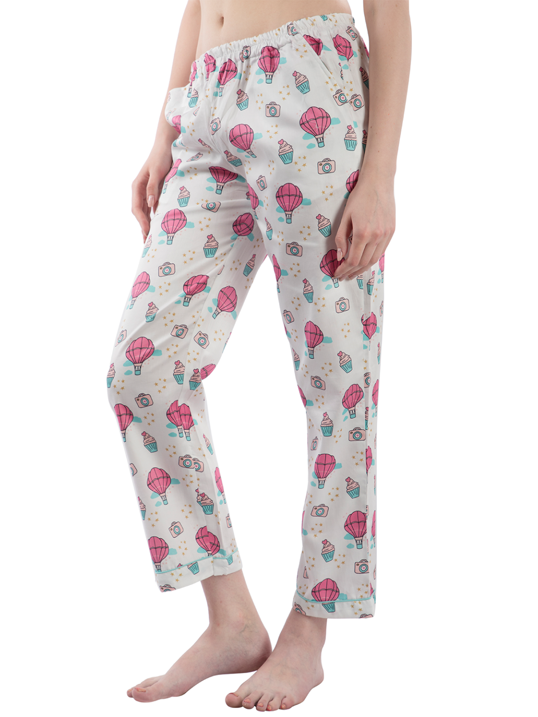 Parachutes & Camera Button Down Pj Set - Pure Cotton Pj Set with Notched Collar