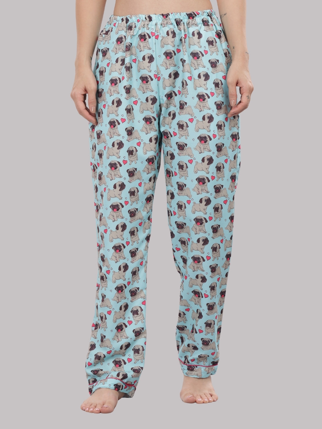 Snuggle Pug T-shirt Pj Set - Oversized Tshirt with Pj Combo