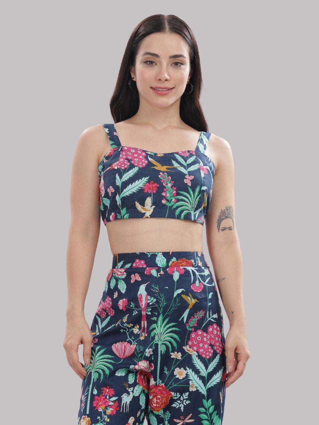 Twilight Bloom Co-ord Set- 3 Piece Co-ord Set in Pure Cotton