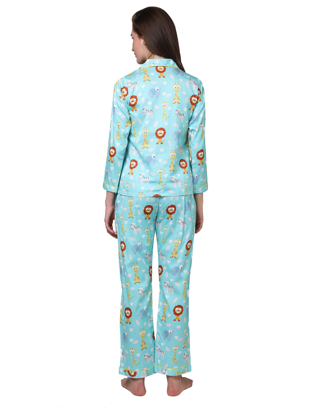Into the Jungle Button Down Pj Set - Pure Cotton Pj Set with Notched Collar