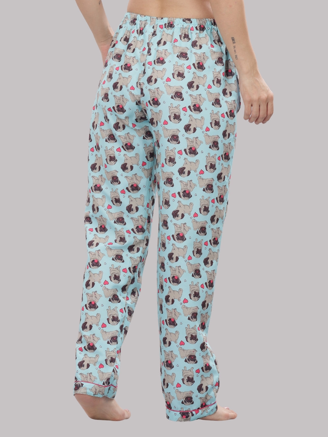 Snuggle Pug T-shirt Pj Set - Oversized Tshirt with Pj Combo