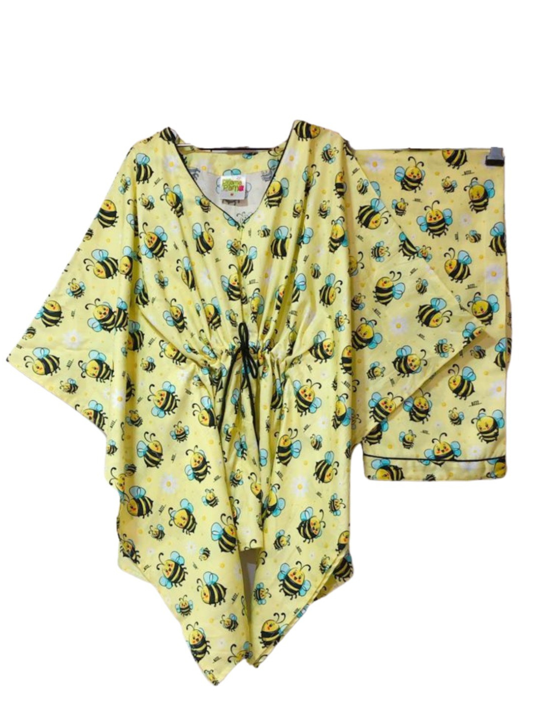 Bumblebee Maternity Kaftan Pj Set - Pure Cotton Pj Set in Kaftan Style with Single Invisible Zip