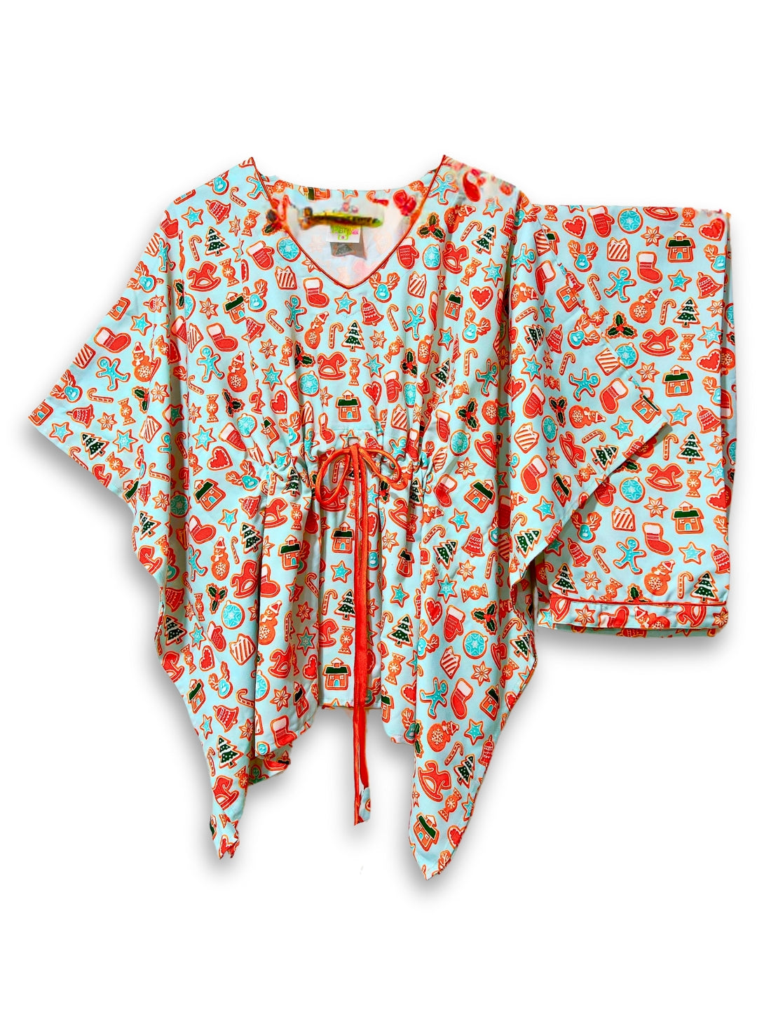 Christmas Cookies Kaftan Pj Set - Cotton Rayon Pj Set in Kaftan Style