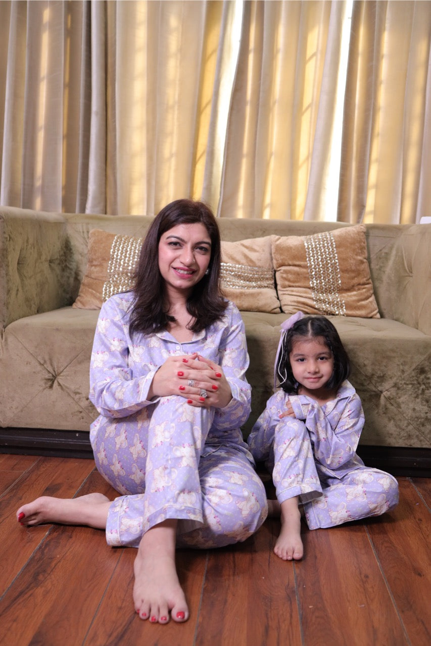 Elephantastic Pure Cotton Mom & Kids Twinning Pj Set