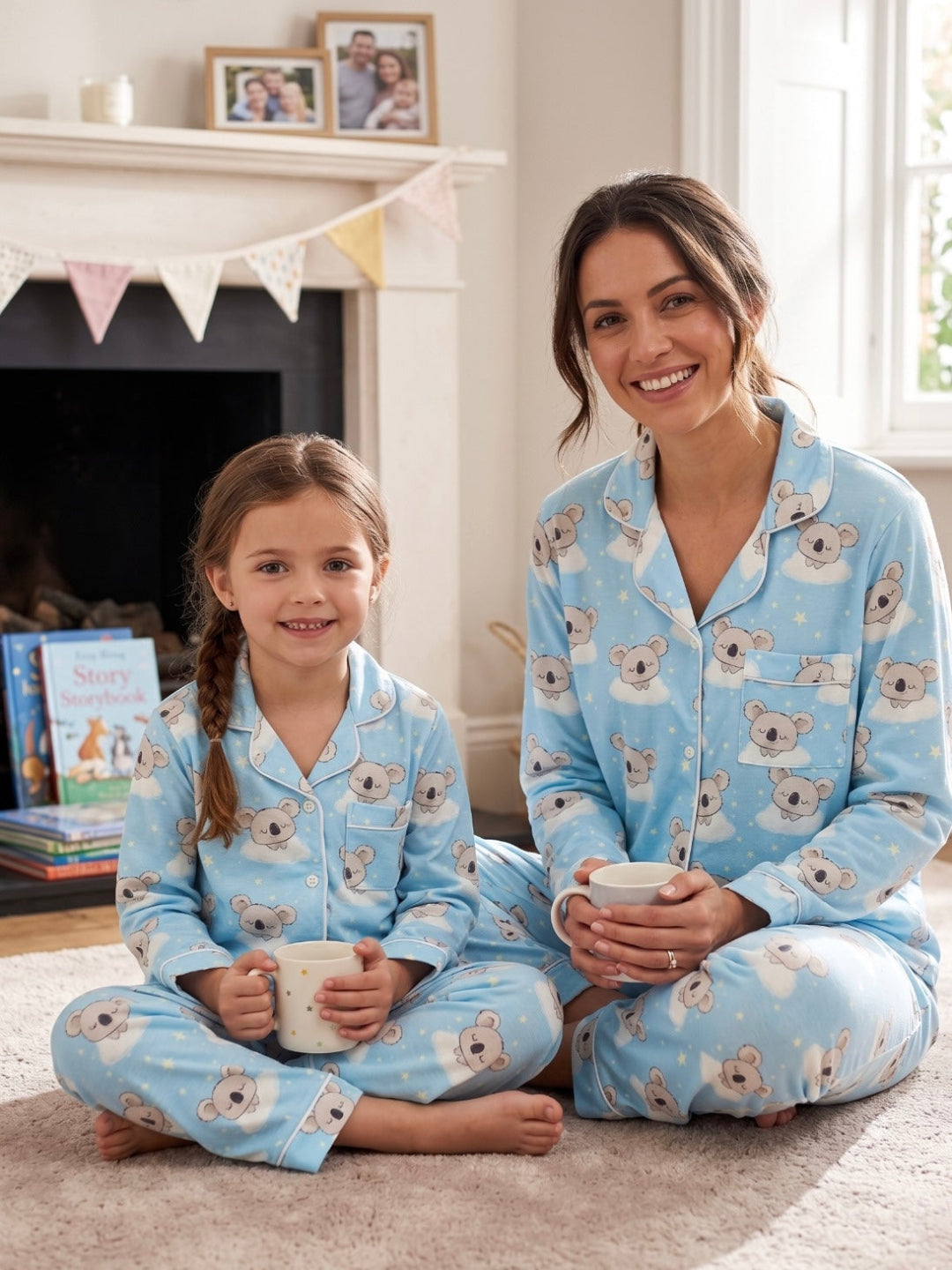 Koala Bear Cotton Rayon Mom & Kids Twinning Pj Set