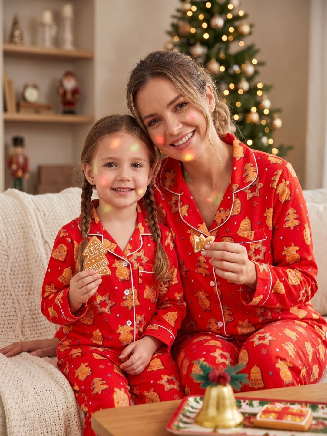 Cookie Wonderland Cotton Rayon Mom & Kids Twinning Pj Set