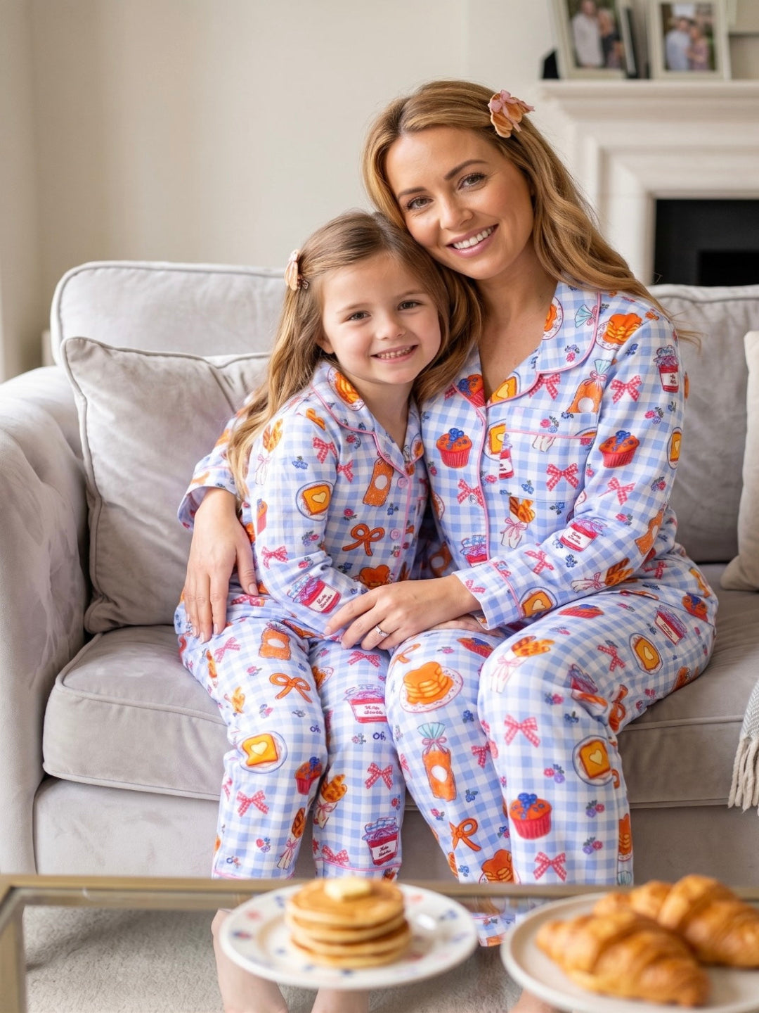 Breakfast Club Cotton Rayon Mom & Kids Twinning Pj Set