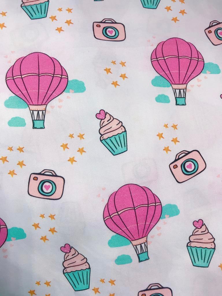 Parachutes & Camera Maternity Pj Set - Pure Cotton Pj Set in Round Neck with 2 Invisible Zips For Feeding