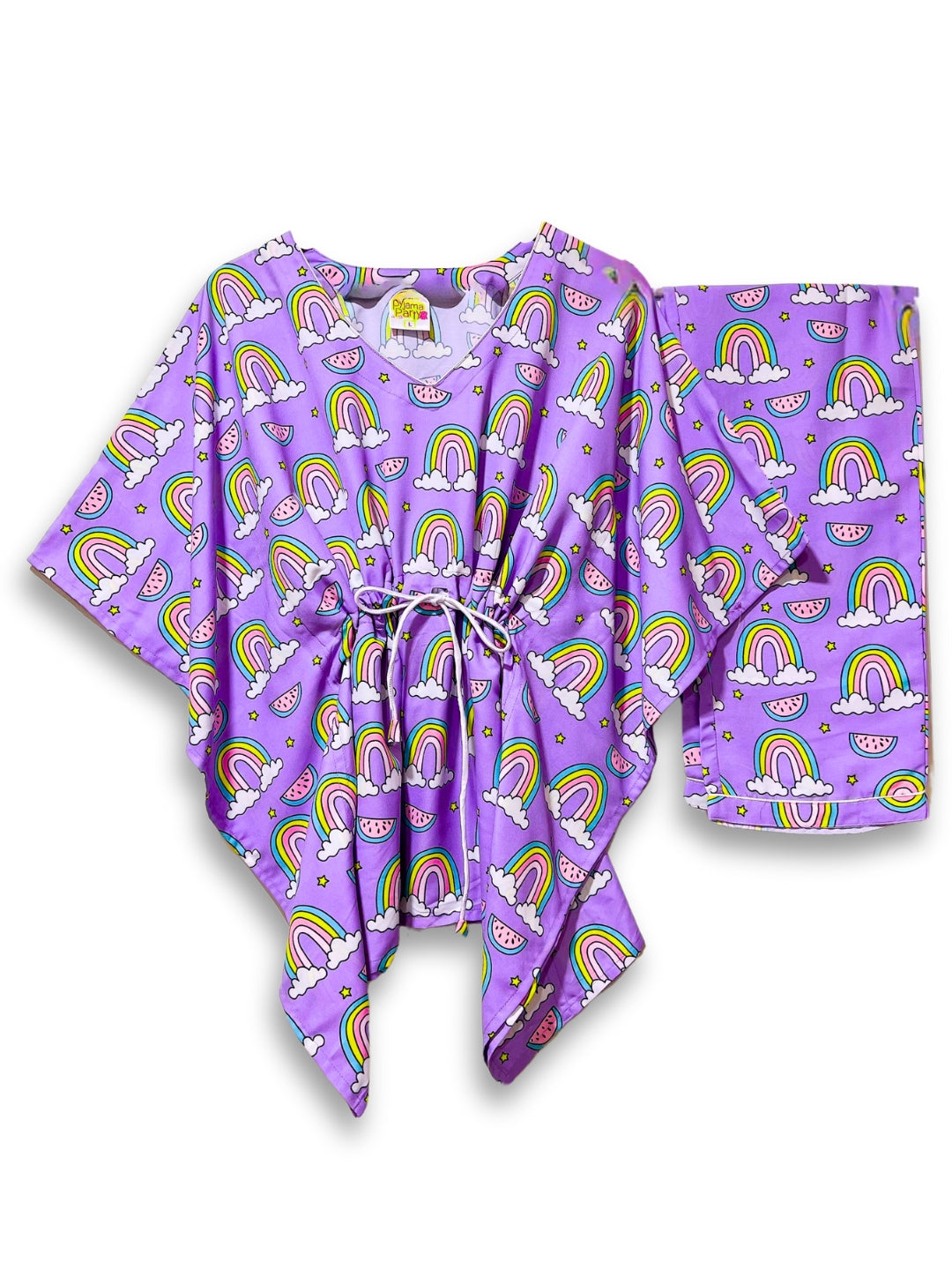 Rainbow Chaser Kaftan Pj Set - Cotton Rayon Pj Set in Kaftan Style