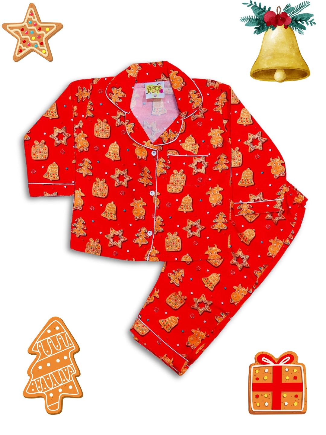 Cookie Wonderland Kids Pj Set - Cotton Rayon Pj Set with Notched Collar