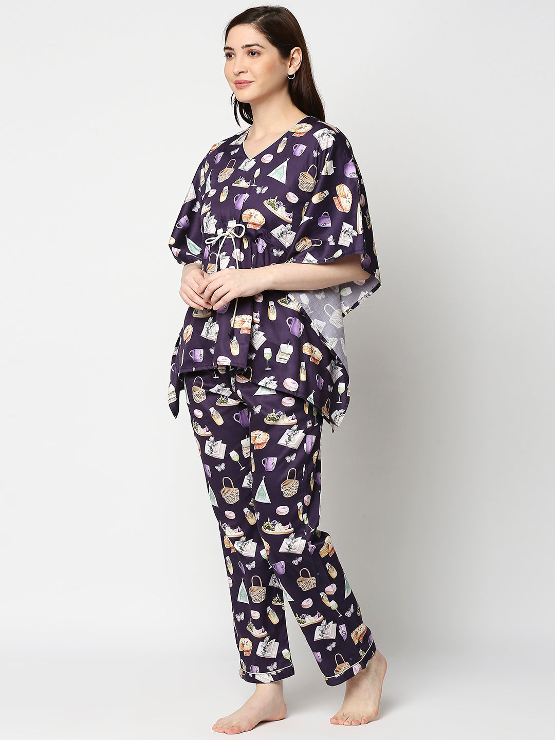 Let's Picnic Kaftan Pj Set - Pure Cotton Pj Set in Kaftan Style