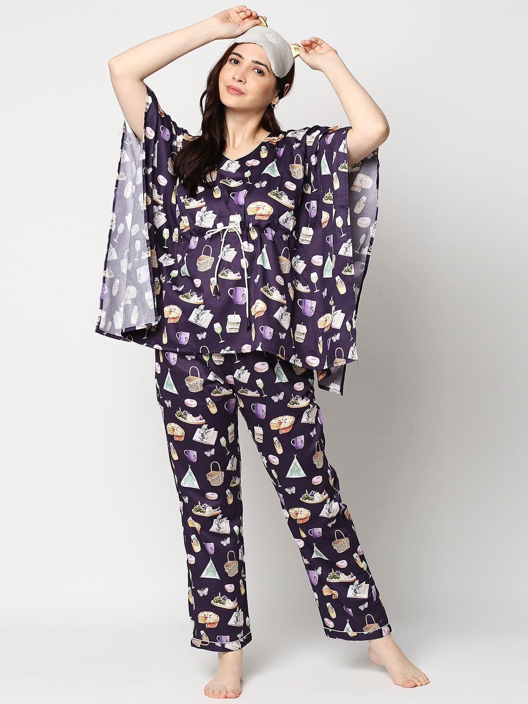 Let's Picnic Kaftan Pj Set - Pure Cotton Pj Set in Kaftan Style