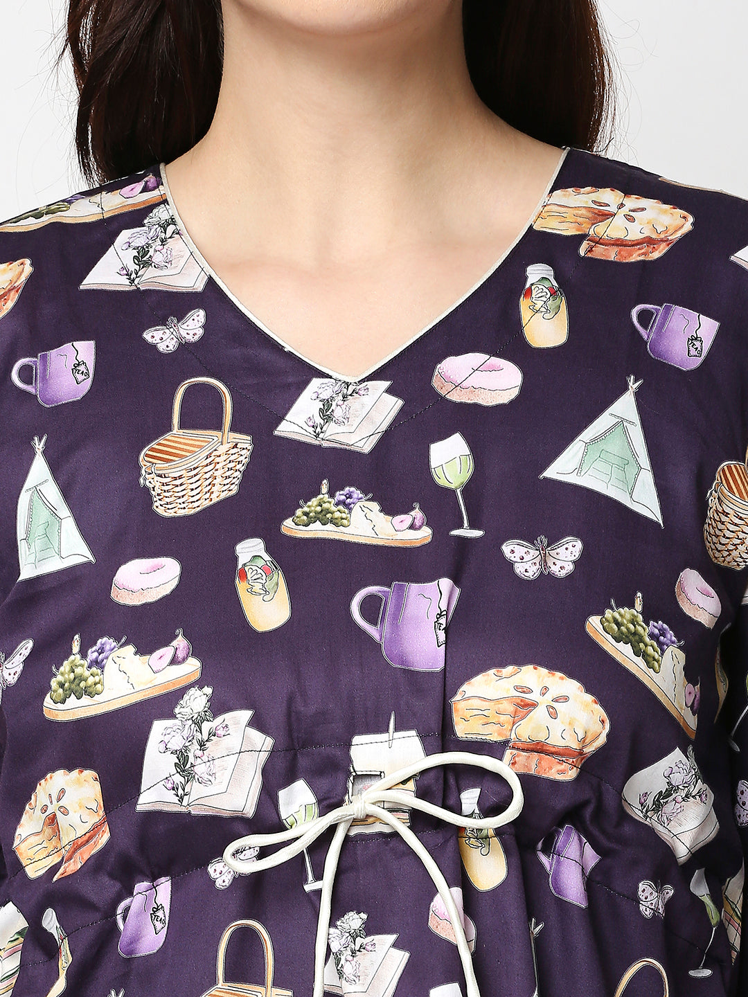 Let's Picnic Kaftan Pj Set - Pure Cotton Pj Set in Kaftan Style