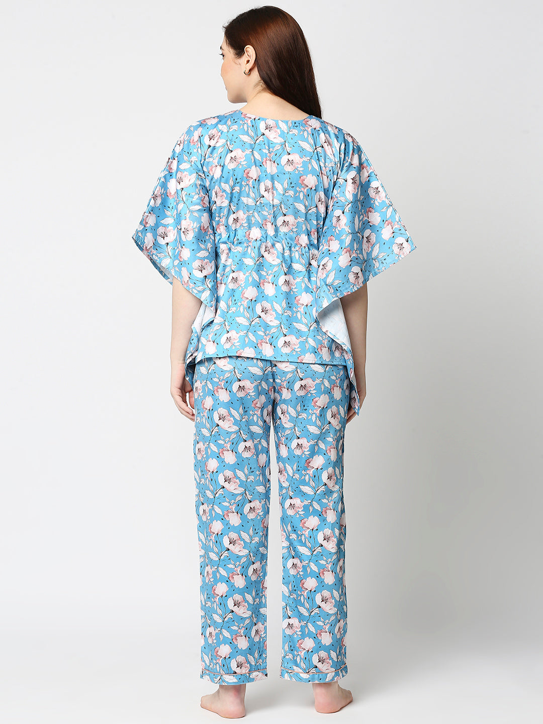 Blue Paradise Kaftan Pj Set - Pure Cotton Pj Set in Kaftan Style