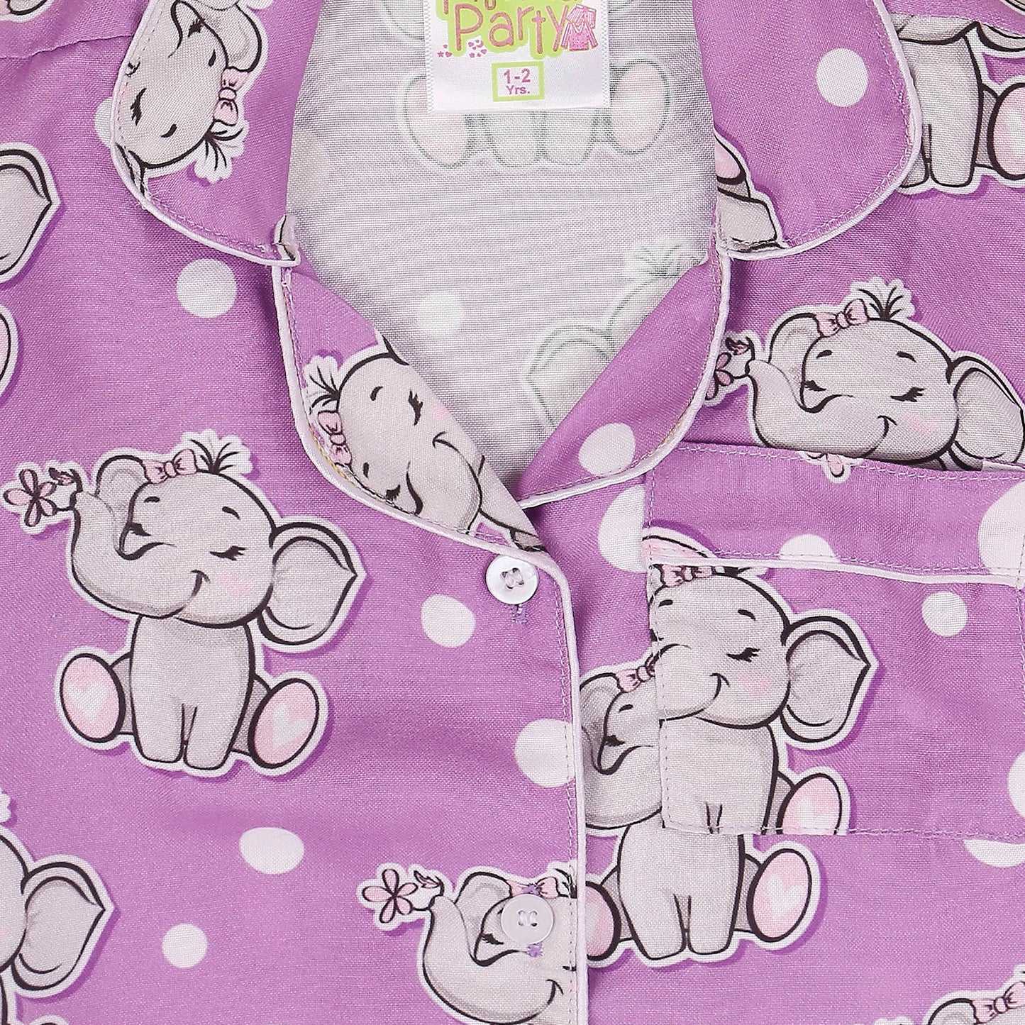 Little Dumbo Cotton Rayon Kids Pj Set with Notched Collar