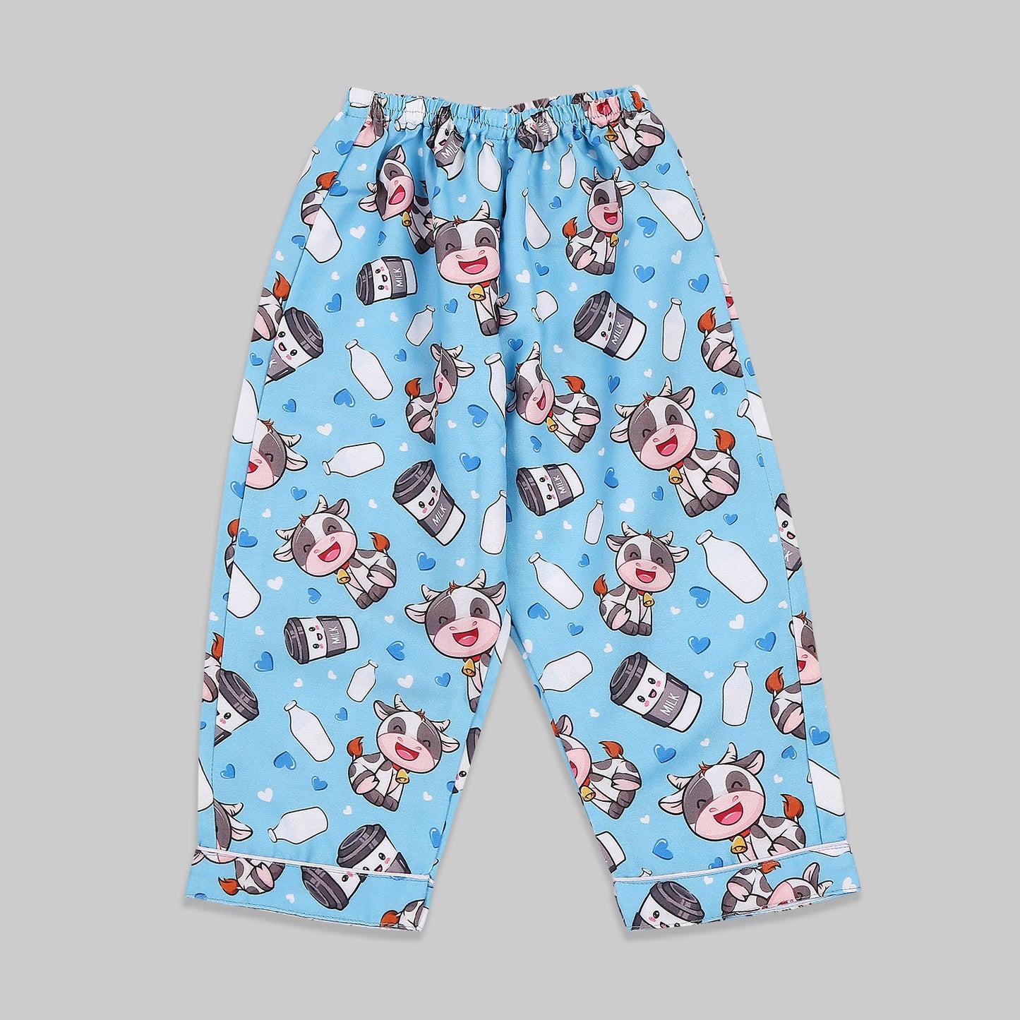 Moo Moo Milk Cotton Rayon Kids Pj Set with Notched Collar