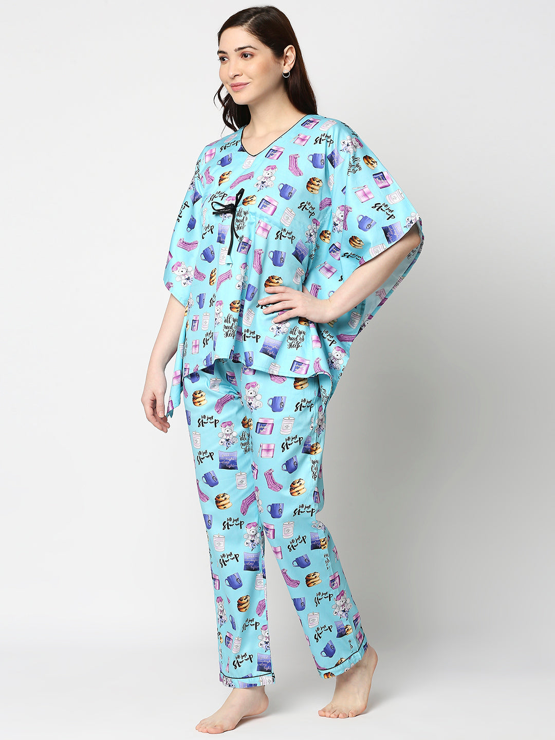 Snooze Fest Kaftan Pj Set - Pure Cotton Pj Set in Kaftan Style