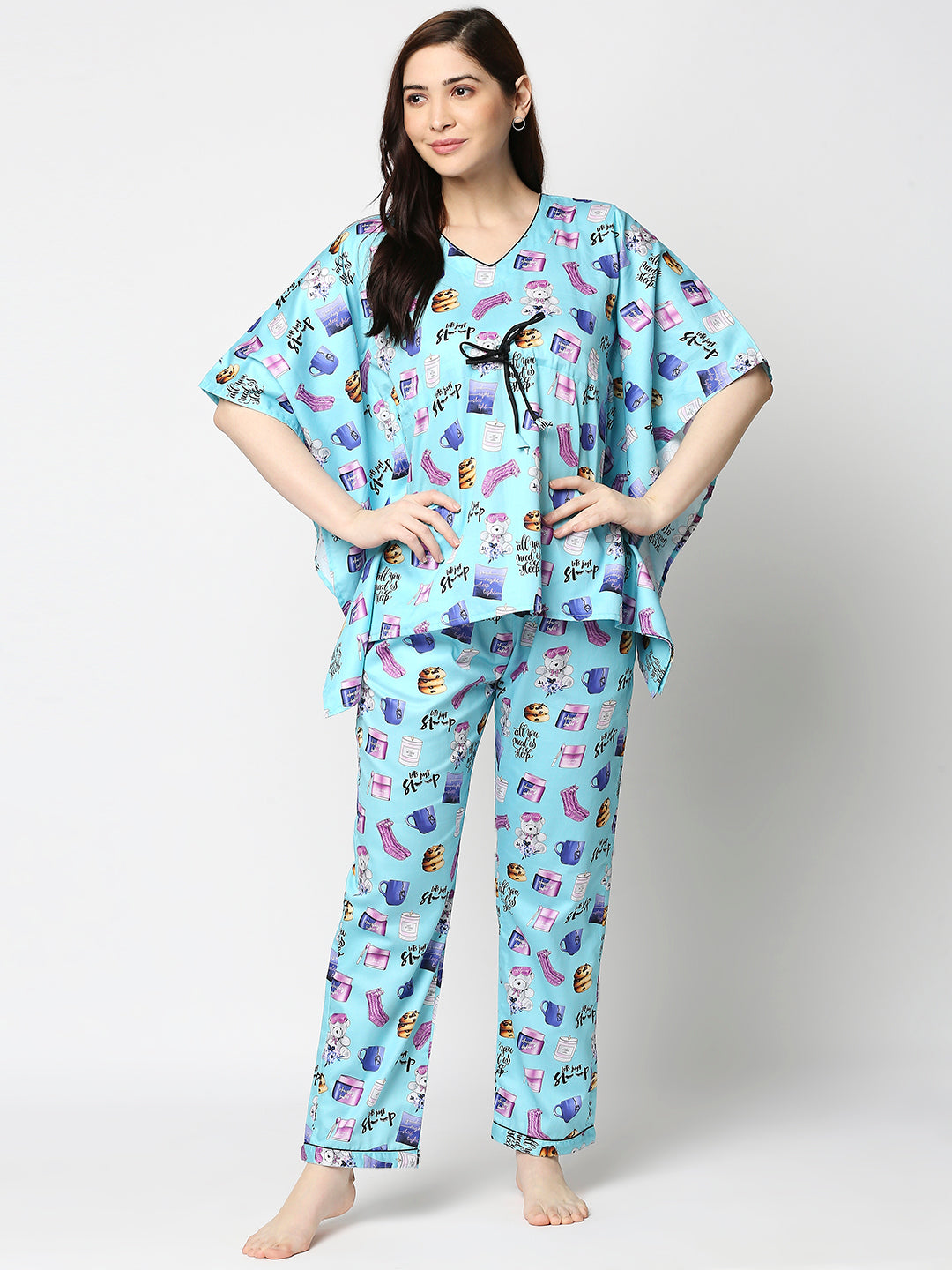 Snooze Fest Kaftan Pj Set - Pure Cotton Pj Set in Kaftan Style