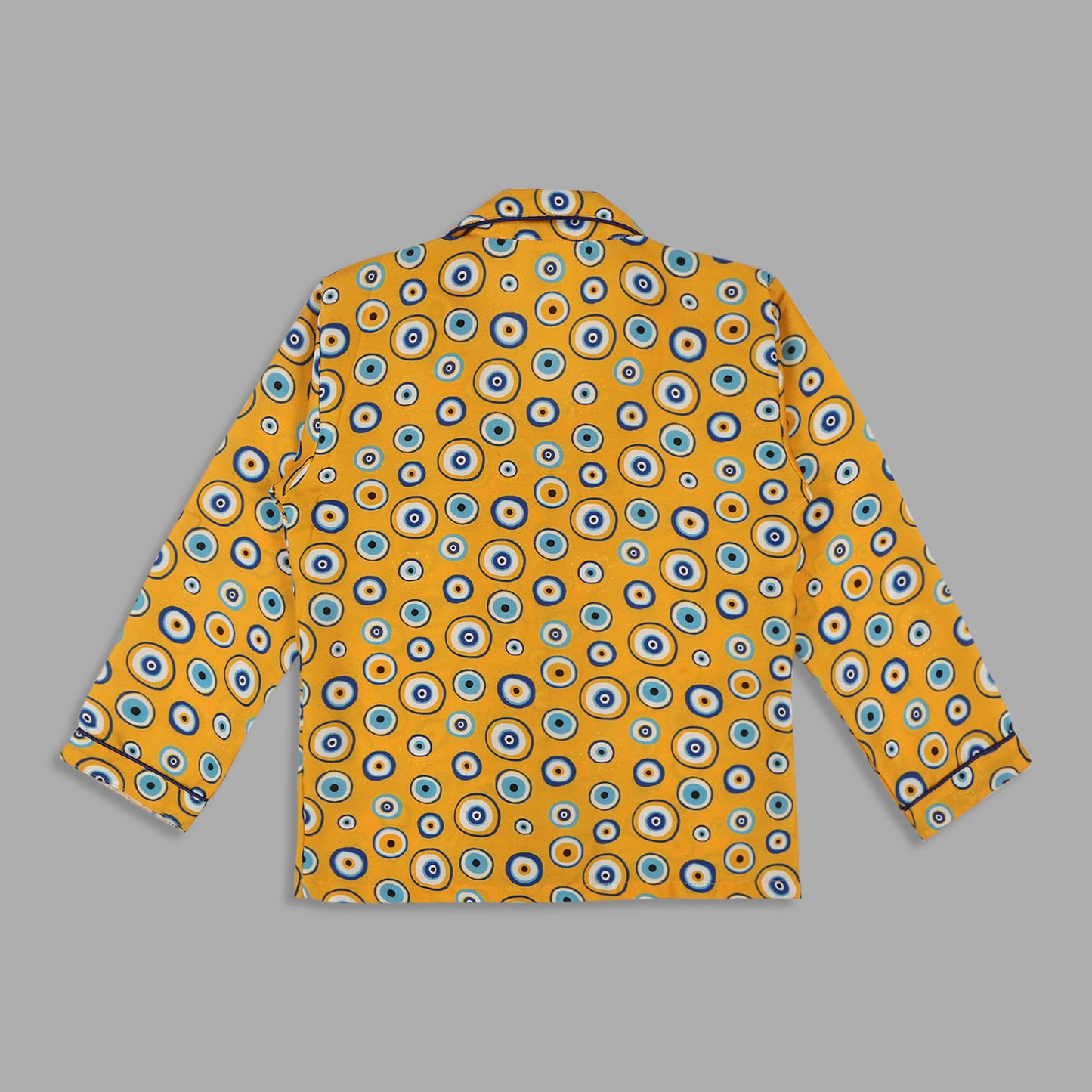 Evil Eye Cotton Rayon Kids Pj Set with Notched Collar